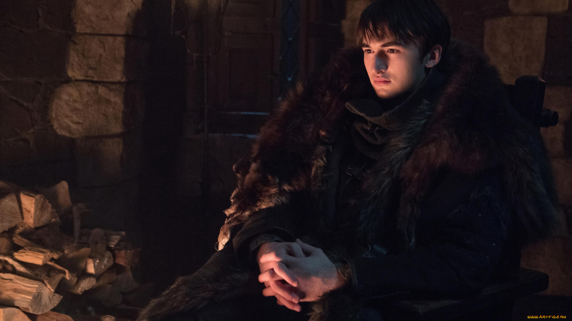 кино, фильмы, game, of, thrones, , сериал, бран, шуба, дверь, дрова