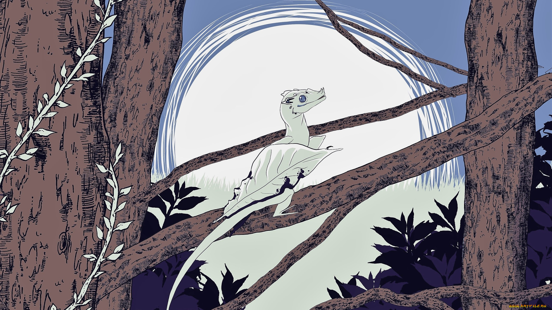 фэнтези, драконы, дракончик, деревья