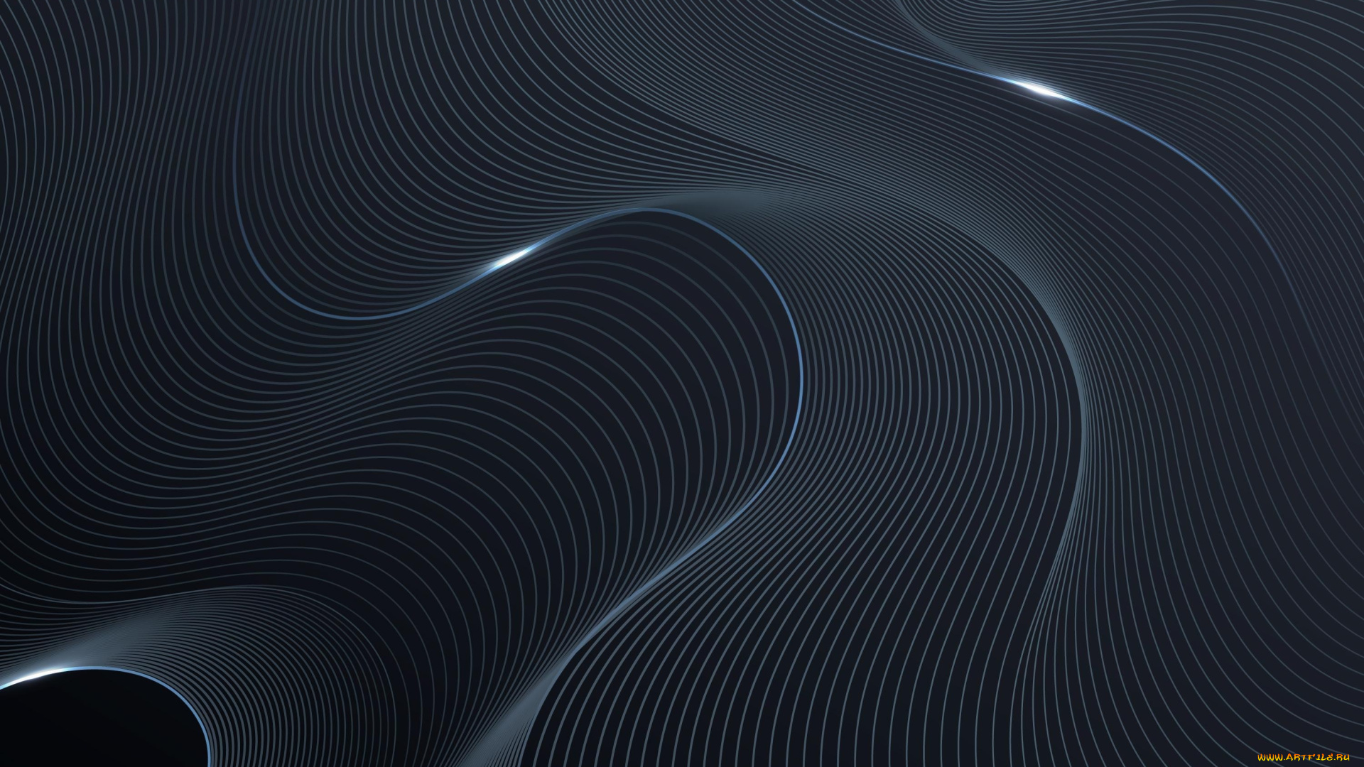 векторная, графика, -графика, , graphics, волны, линии, абстракция, полосы, темный, фон, изгибы, серый