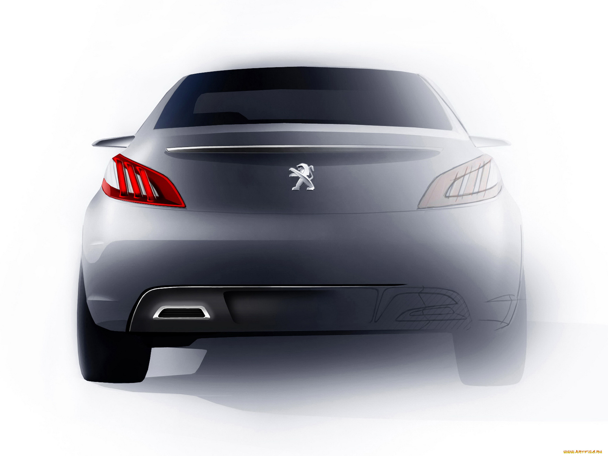 peugeot, concept, 2010, автомобили, рисованные