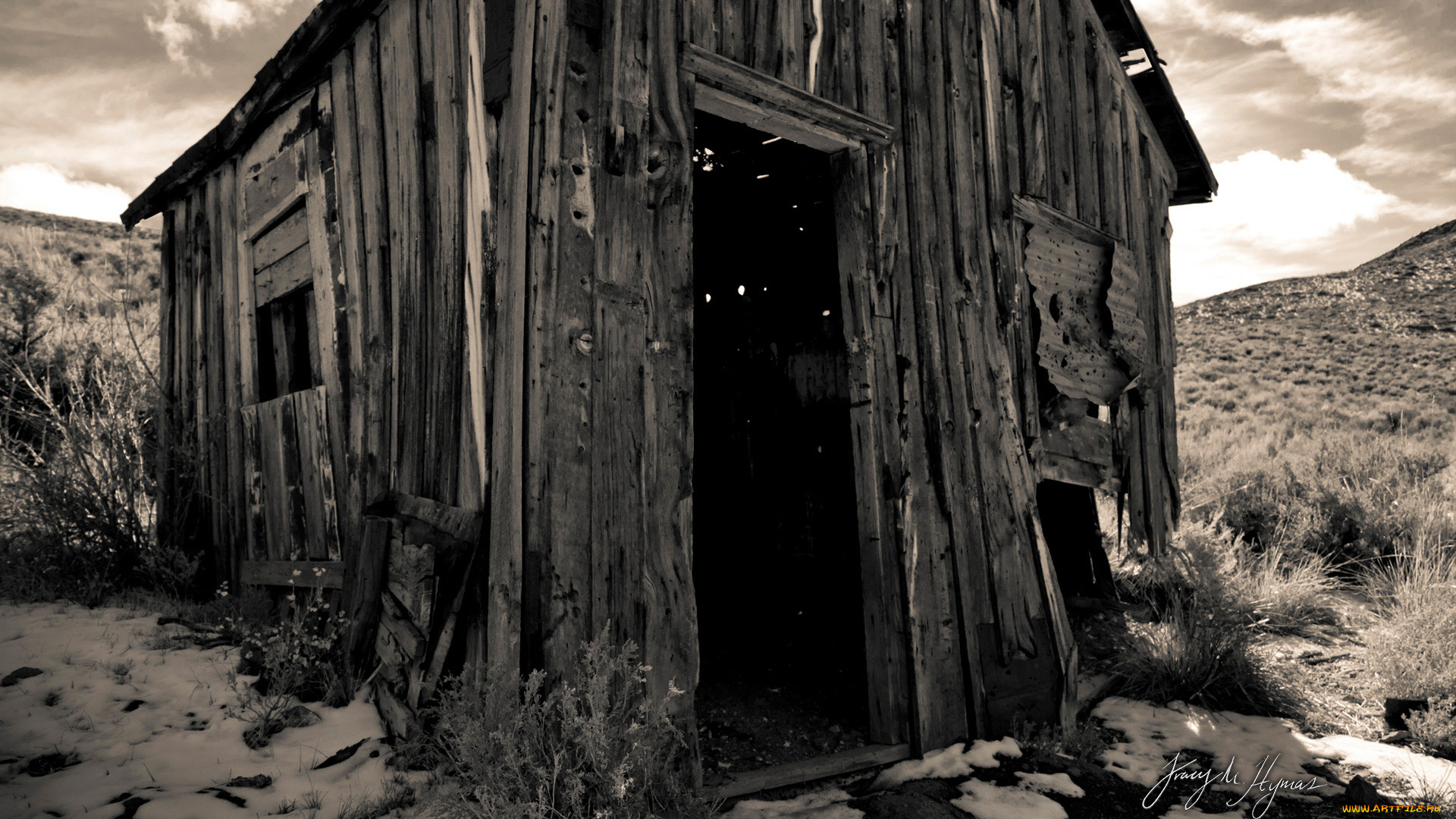 разное, развалины, руины, металлолом, дом, облака