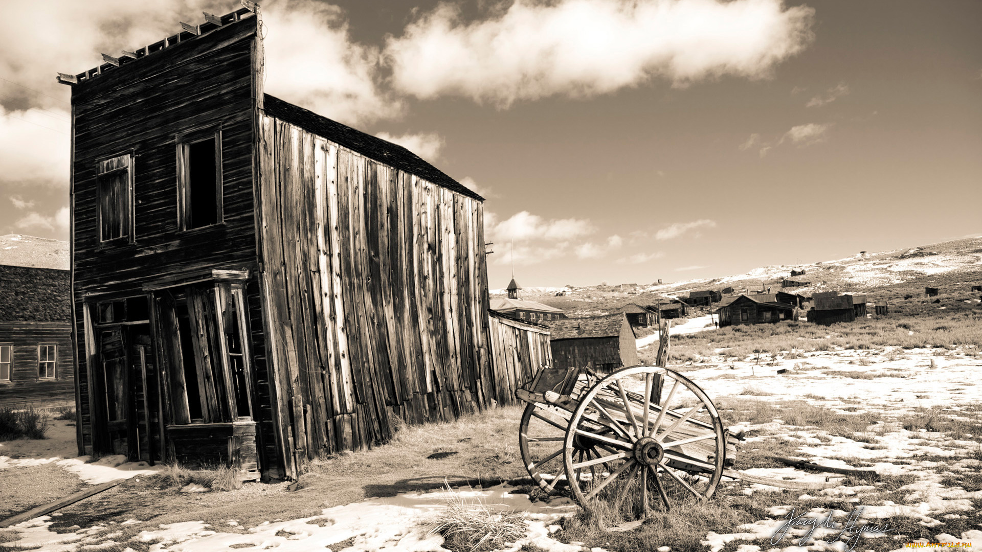 разное, развалины, руины, металлолом, дом, облака