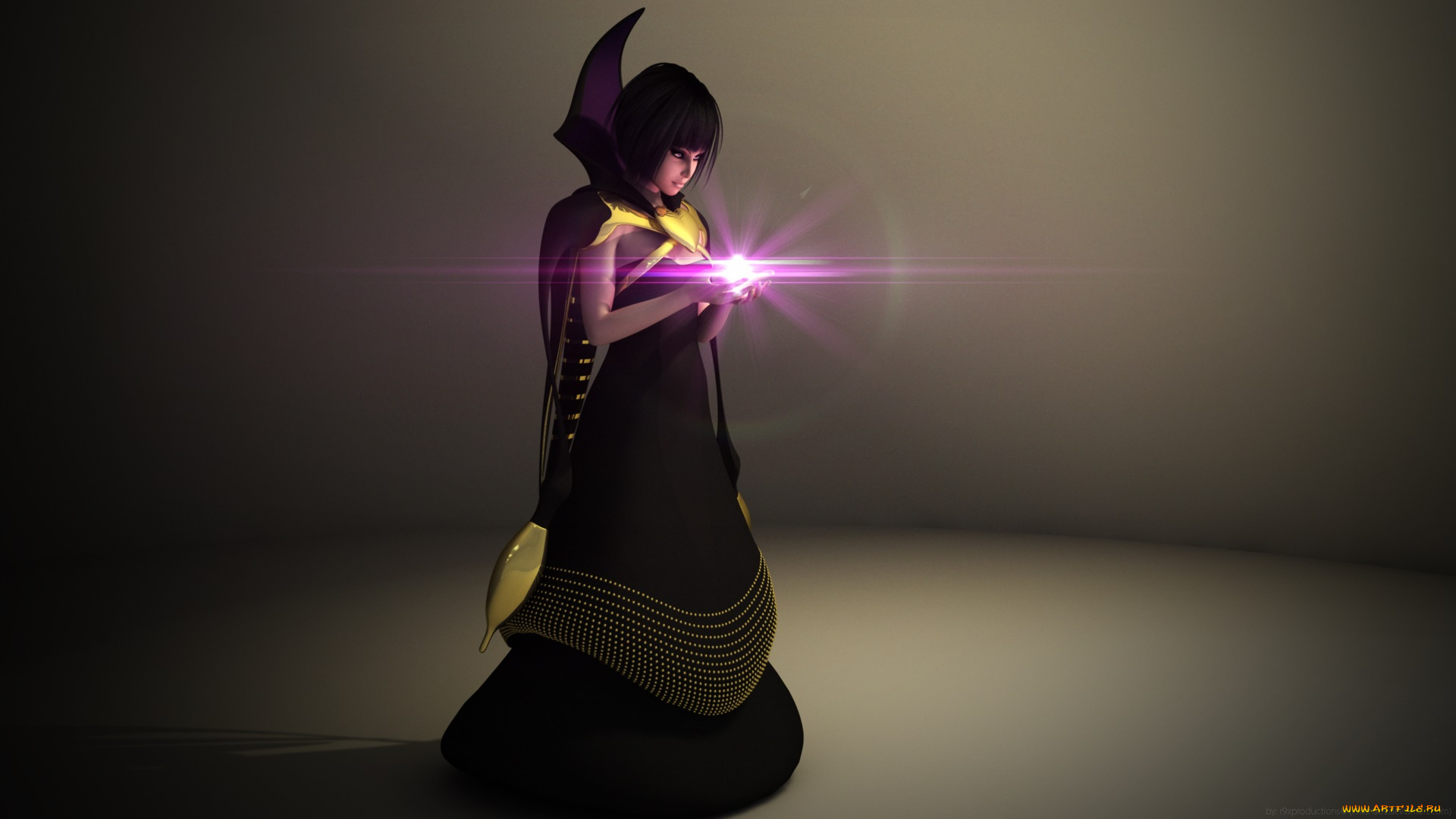 3д, графика, fantasy, , фантазия, фон, магия, девушка