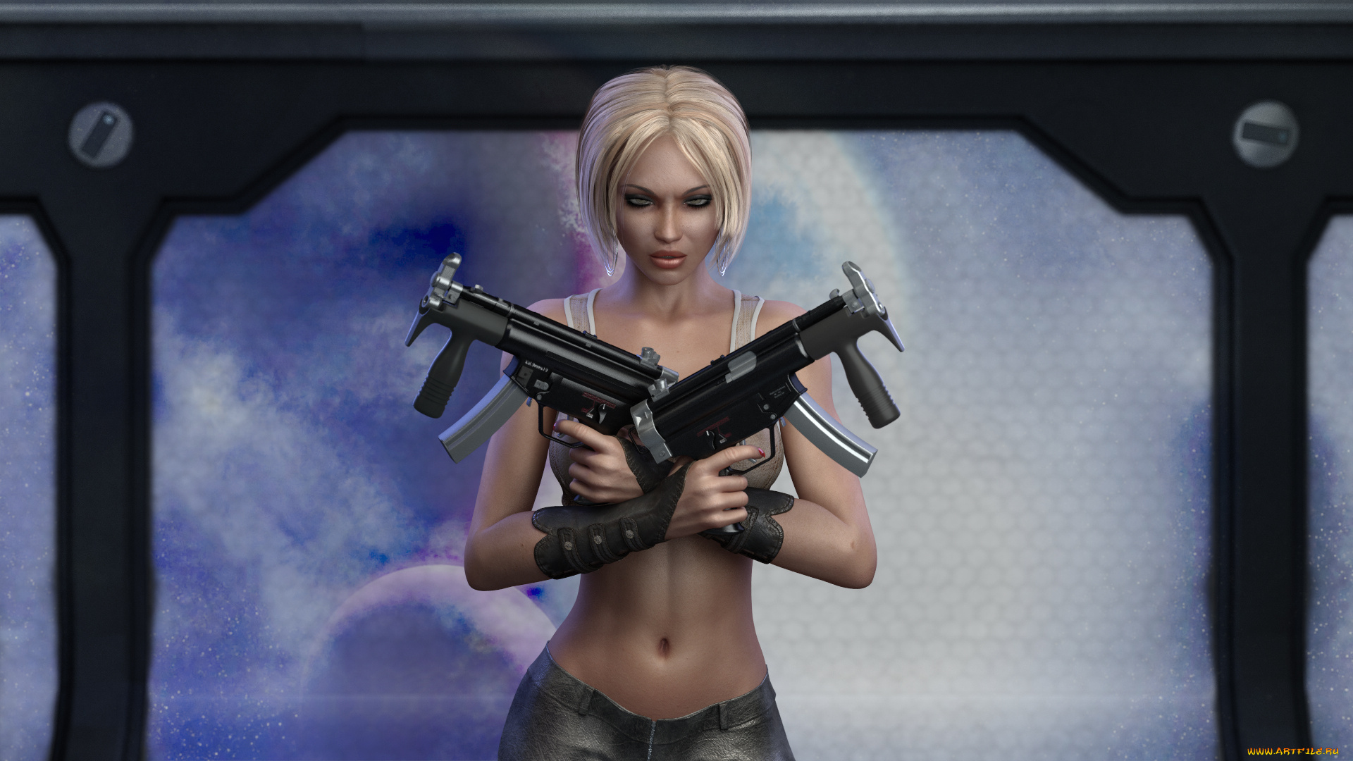 3д, графика, fantasy, , фантазия, оружие, девушка