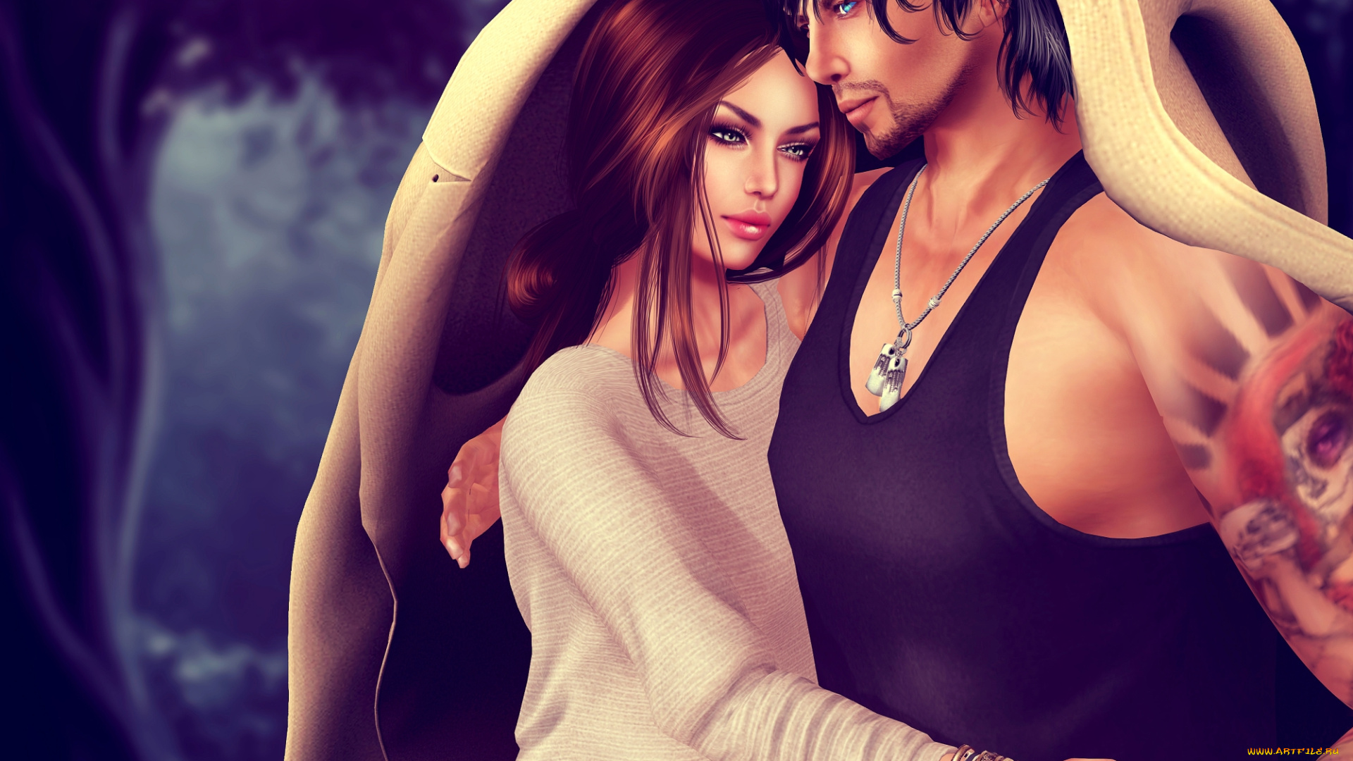 3д, графика, people, , люди, девушка, парень, любовь