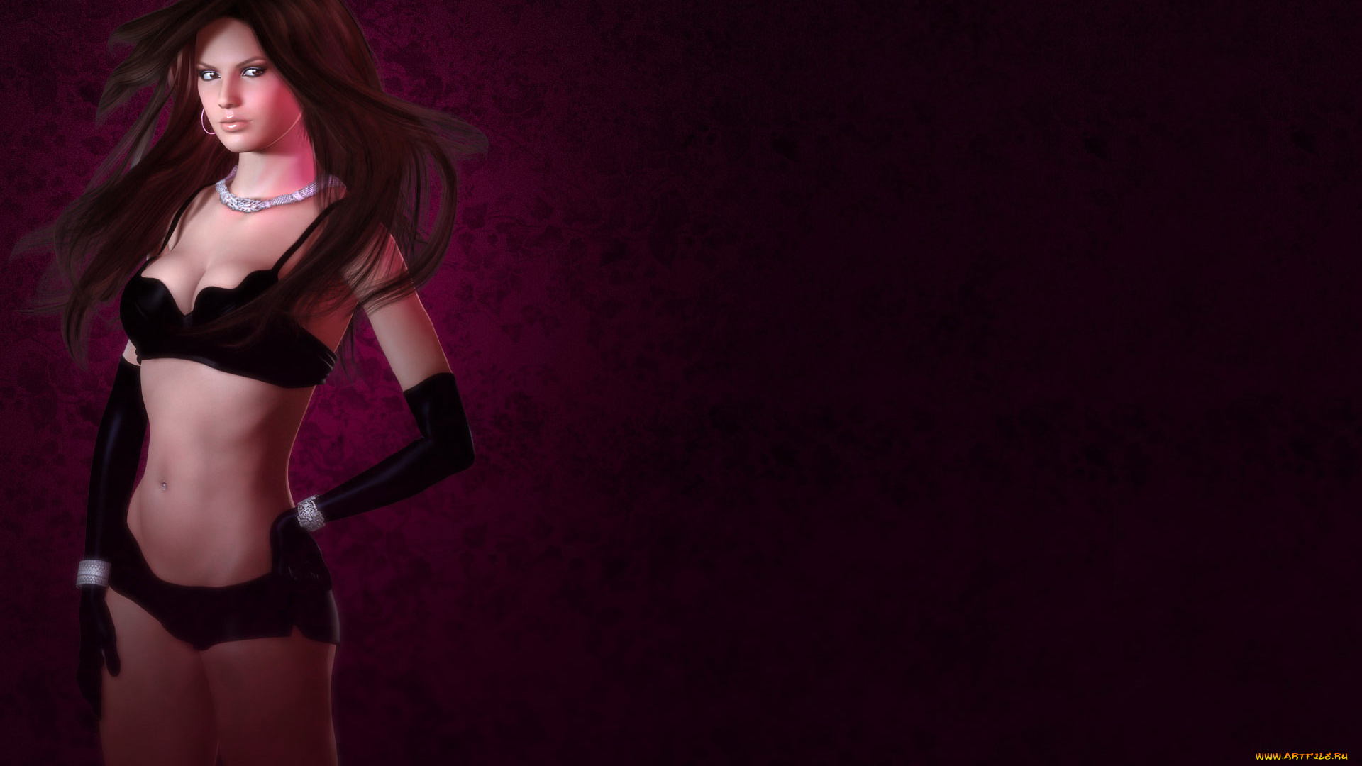 3д, графика, people, , люди, девушка, взгляд, перчатки