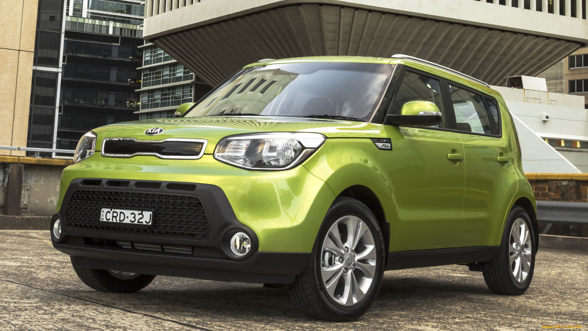 автомобили, kia, au-spec, soul, зеленый, 2014г