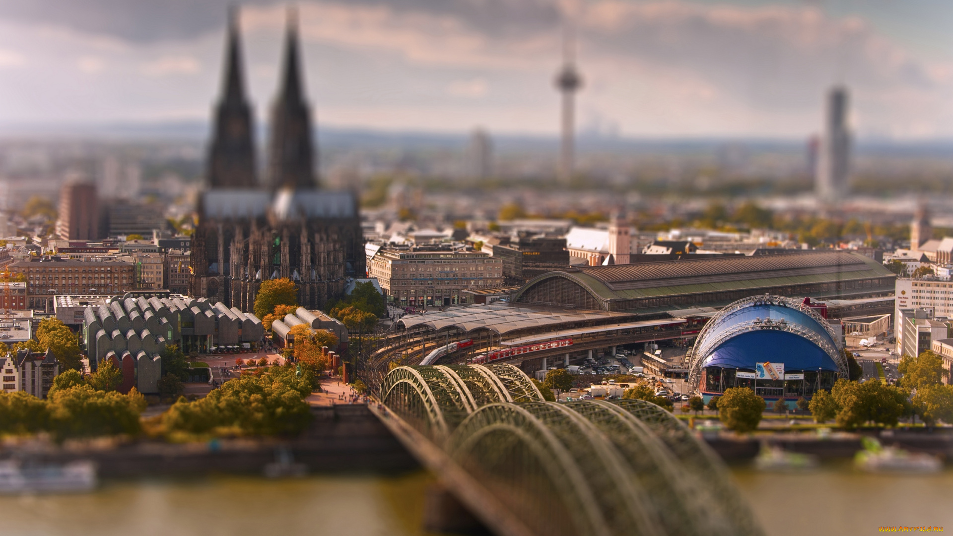 города, кельн, , германия, боке