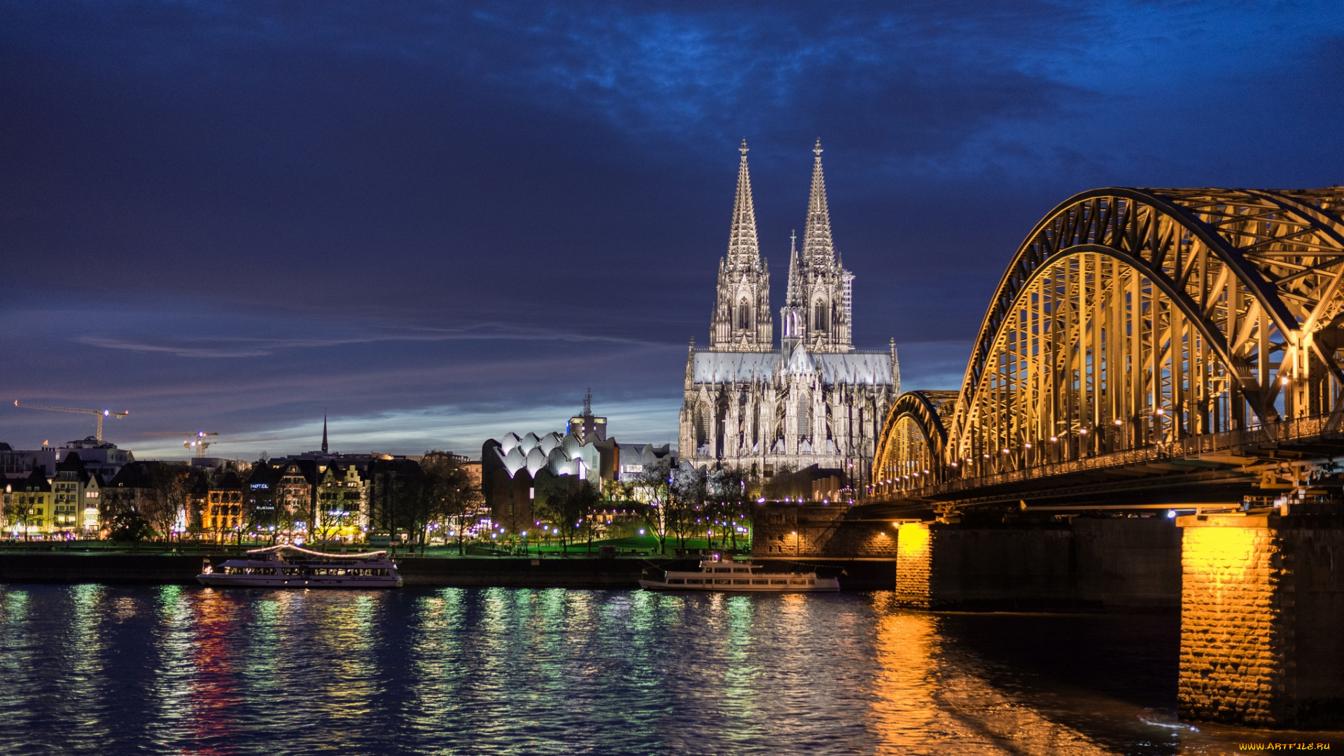 города, кельн, , германия, мост