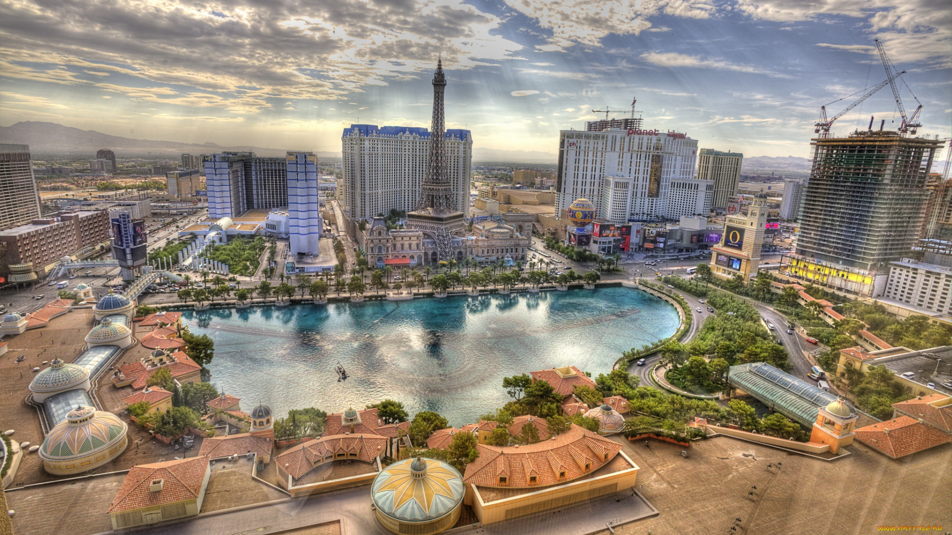 города, лас-вегас, , сша, hdr, панорама