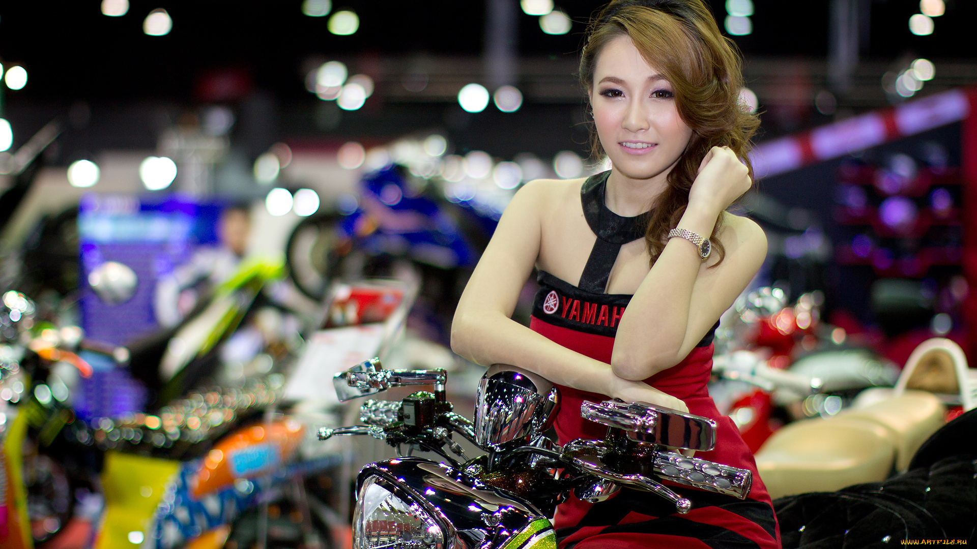 мотоциклы, мото, с, девушкой, девушка, мотоцикл