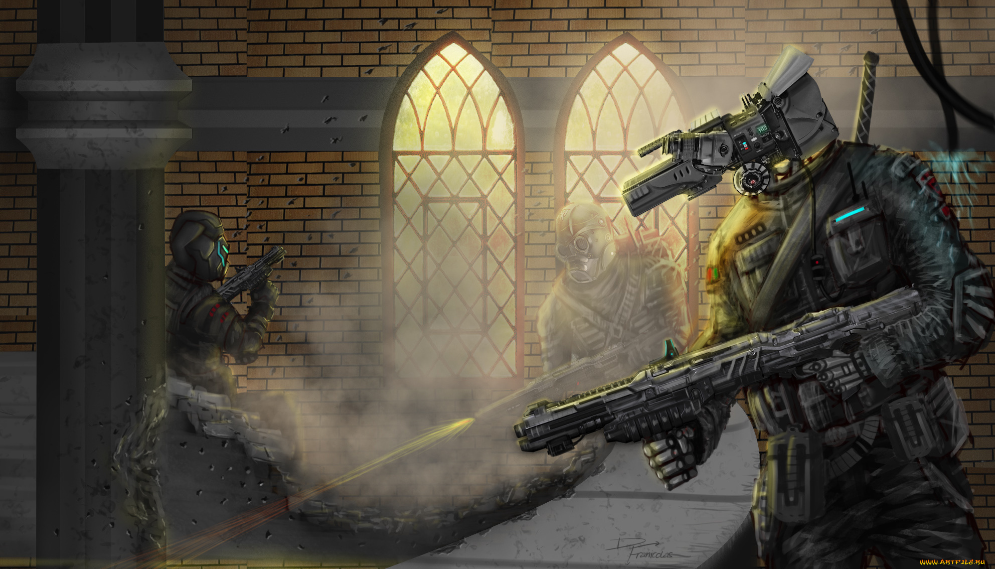 фэнтези, роботы, , киборги, , механизмы, иной, мир, киборг, воины, будущее