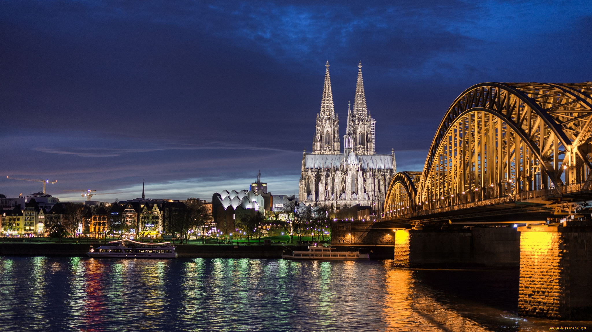 города, кельн, , германия, мост
