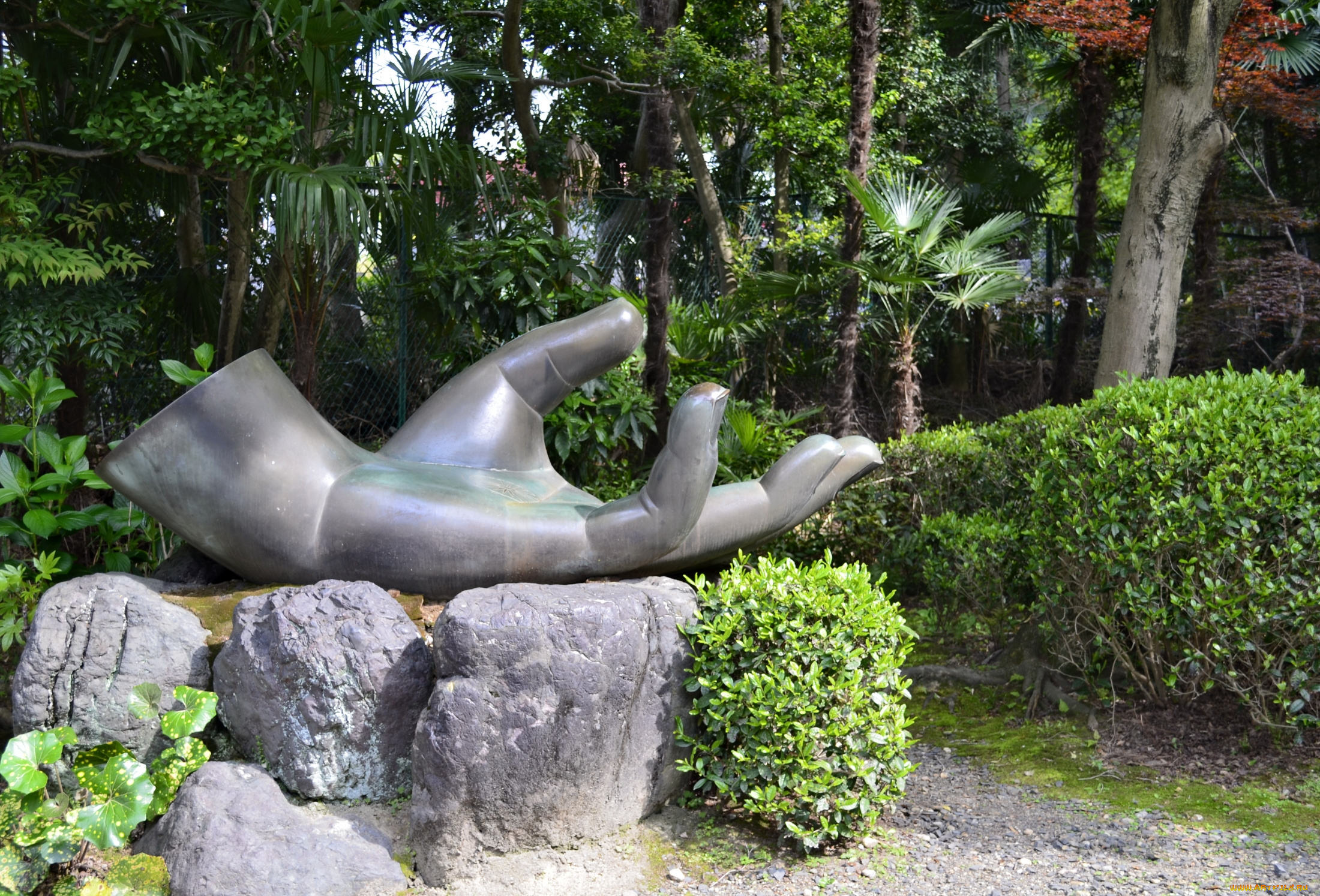 toganji, temple, , nagoya, , japan, города, -, памятники, , скульптуры, , арт-объекты, кустарники, камни, рука