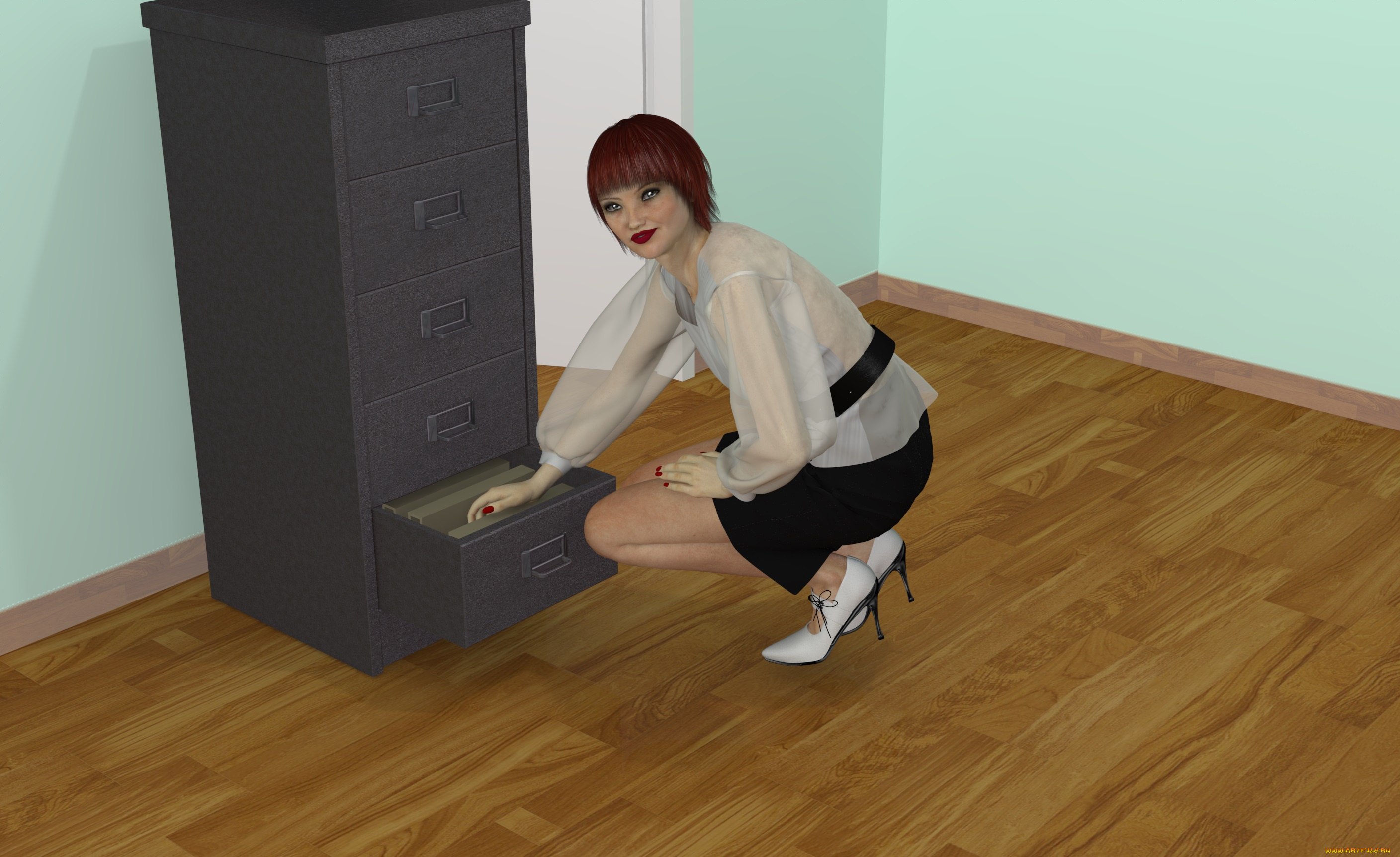 3д, графика, people, , люди, девушка, тумбочка