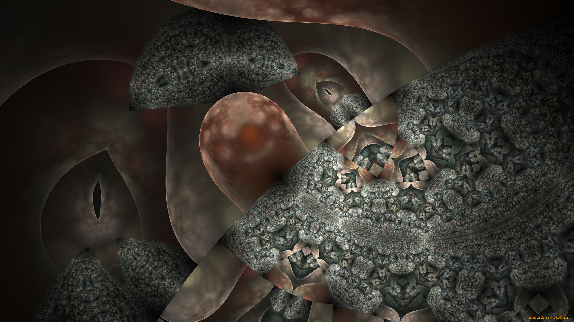 3д, графика, фракталы, , fractal, цвета, узор, фон