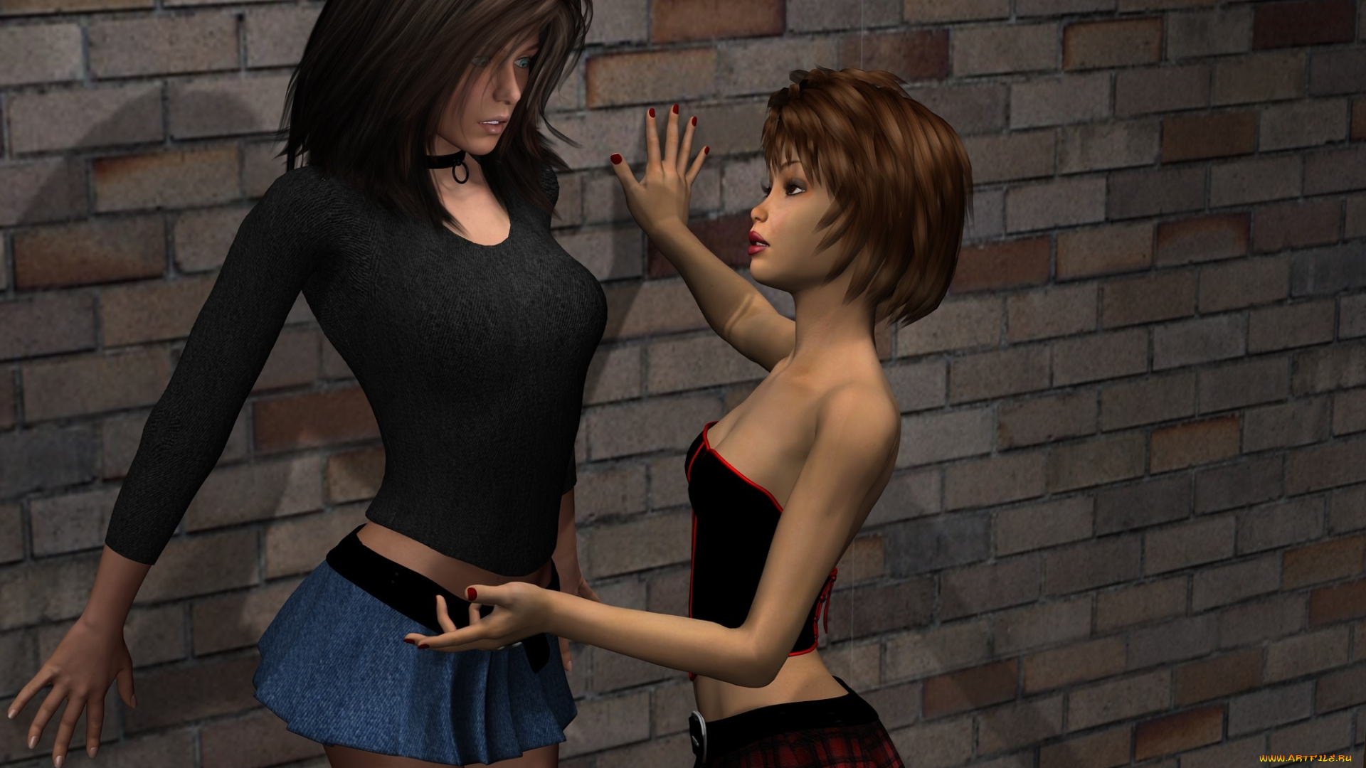 3д, графика, люди, , people, девушки, фон, взгляд