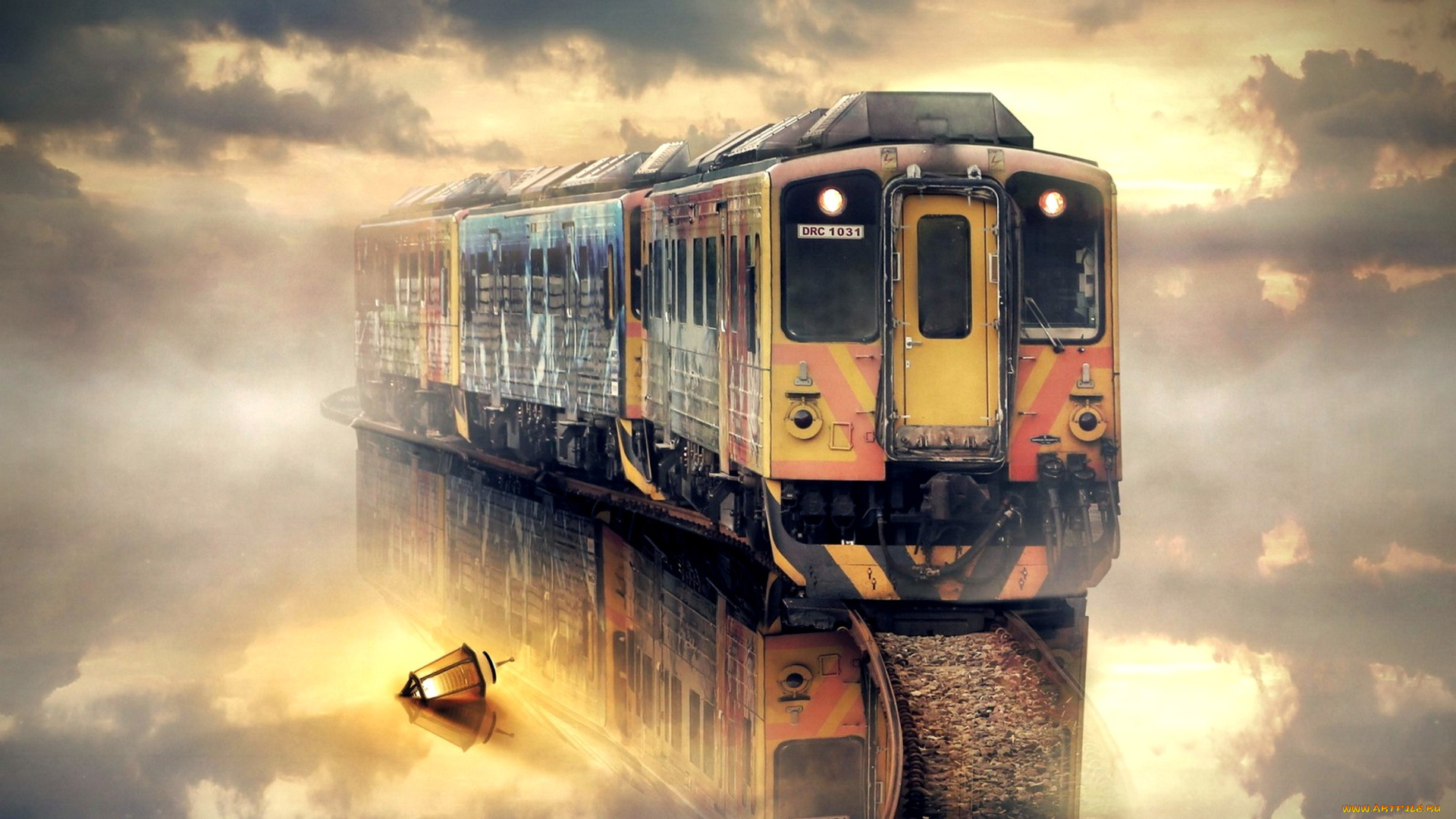 техника, метро, туман, электричка, фонарь