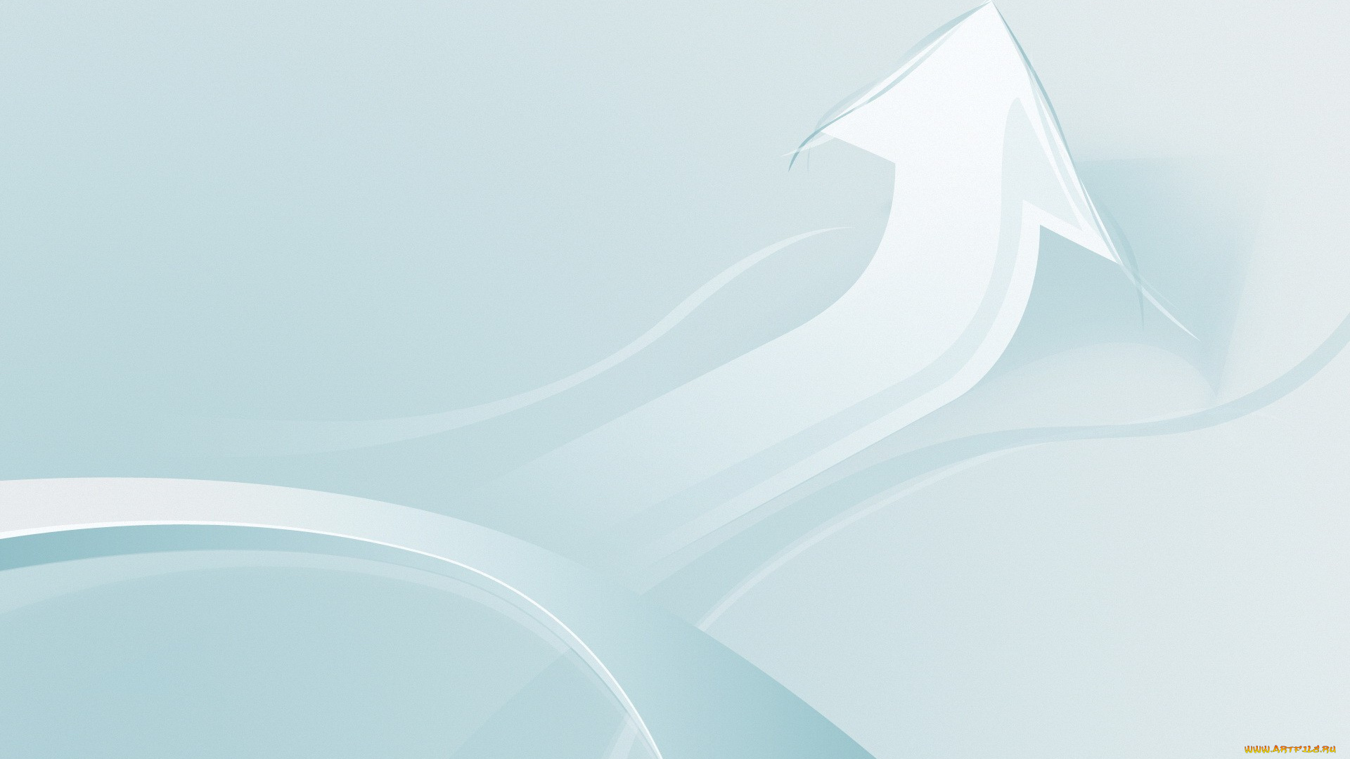 векторная, графика, графика, изгибы, минимализм, голубой, фон, стрелка, вектор