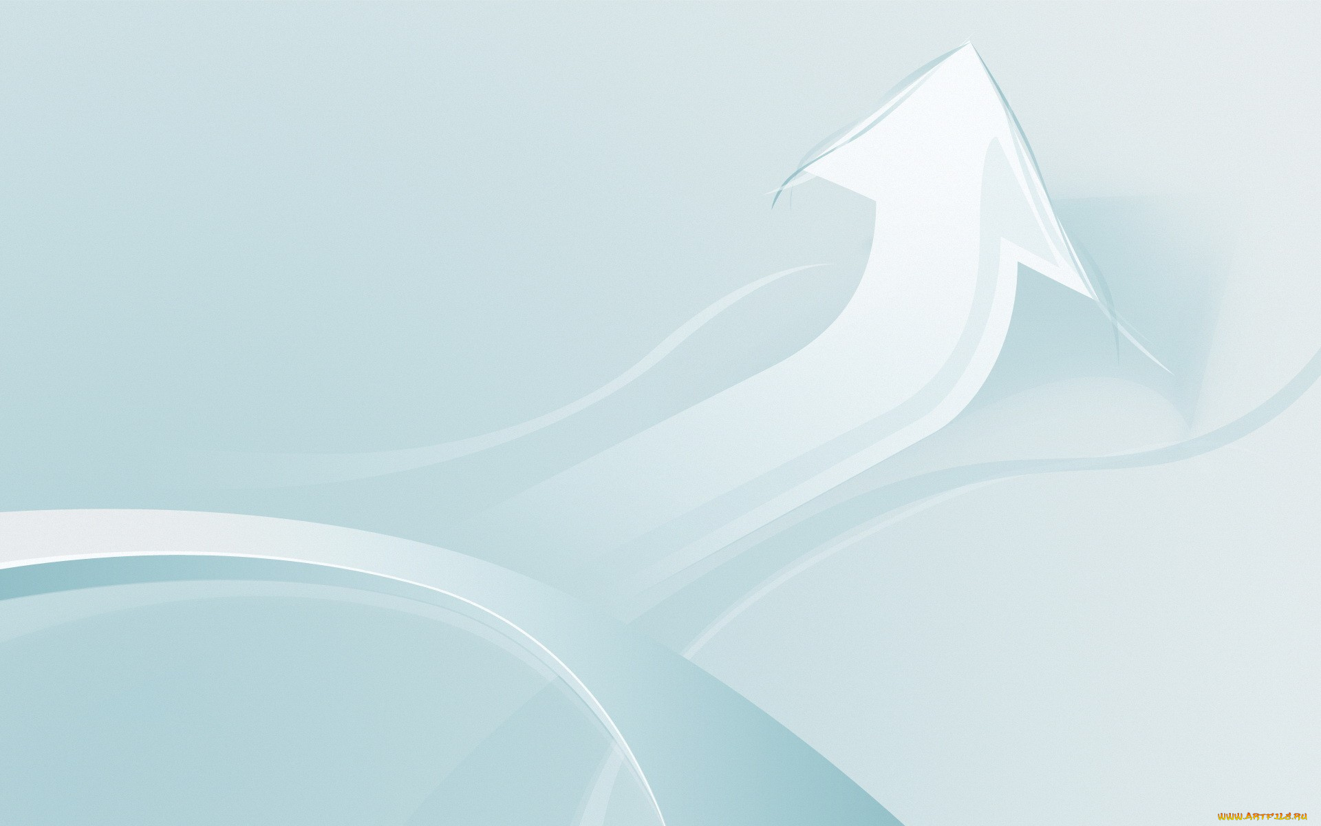 векторная, графика, графика, изгибы, минимализм, голубой, фон, стрелка, вектор