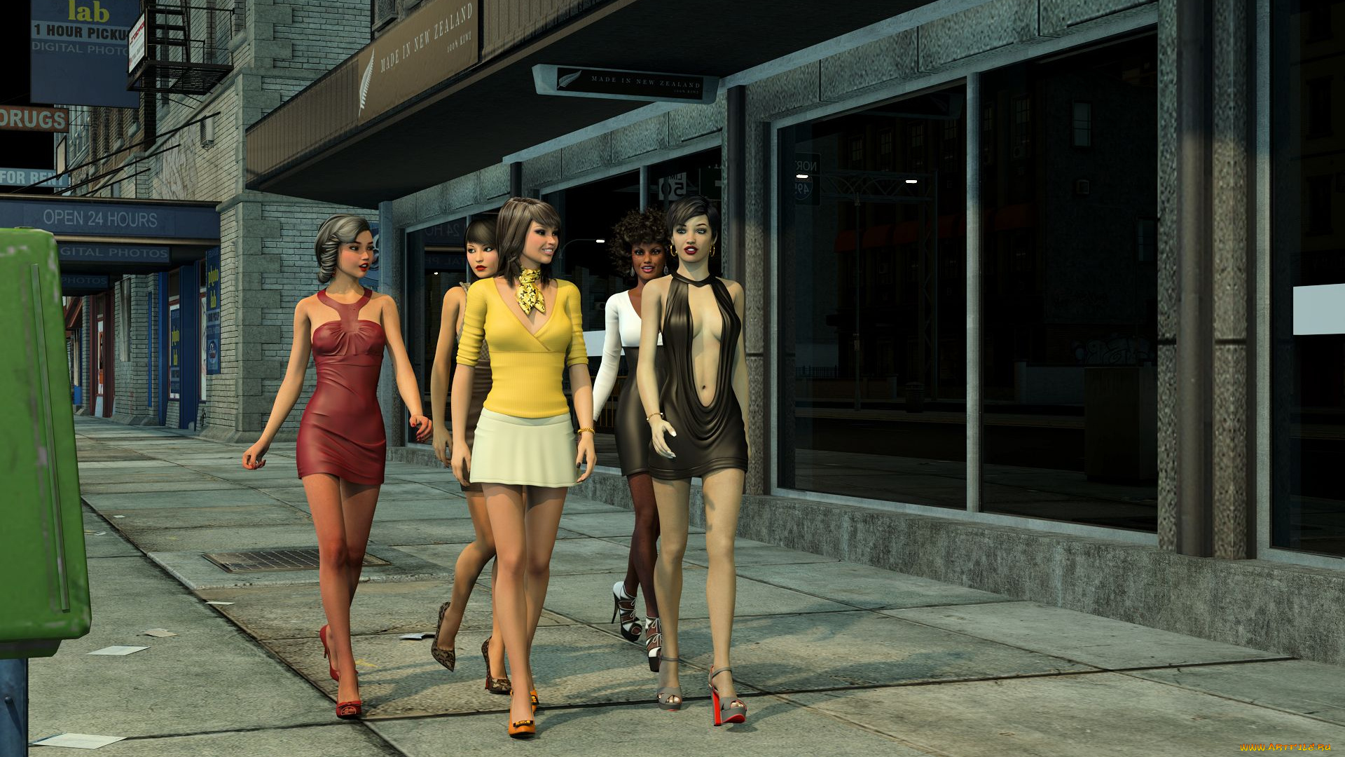 3д, графика, люди, , people, фон, взгляд, девушки