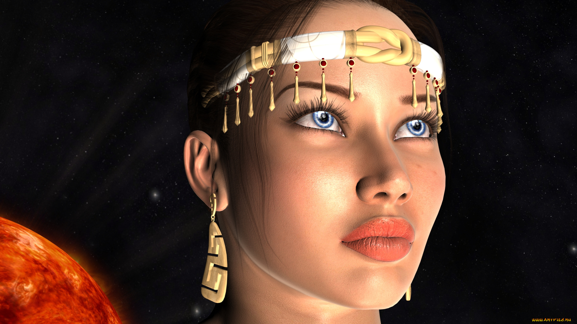 3д, графика, портрет, , portraits, девушка, взгляд, фон