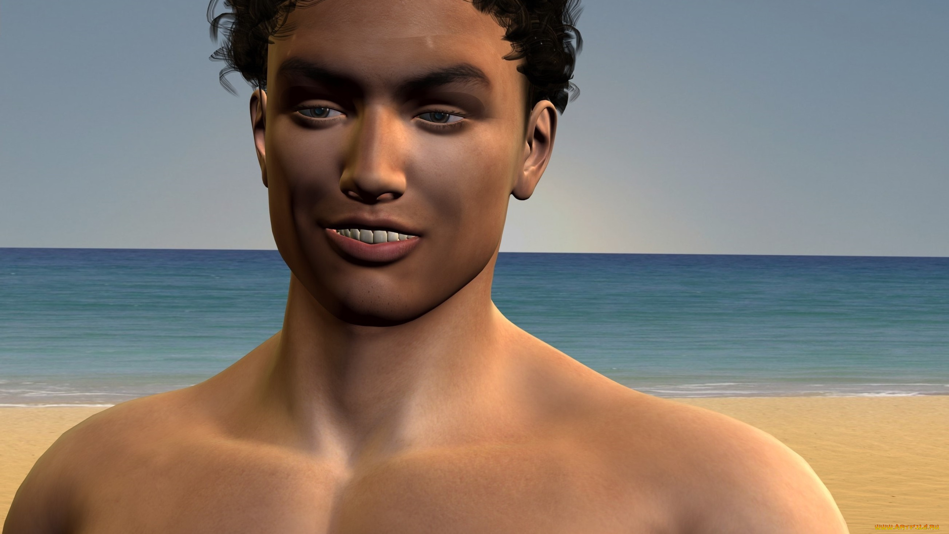 3д, графика, портрет, , portraits, фон, парень, взгляд