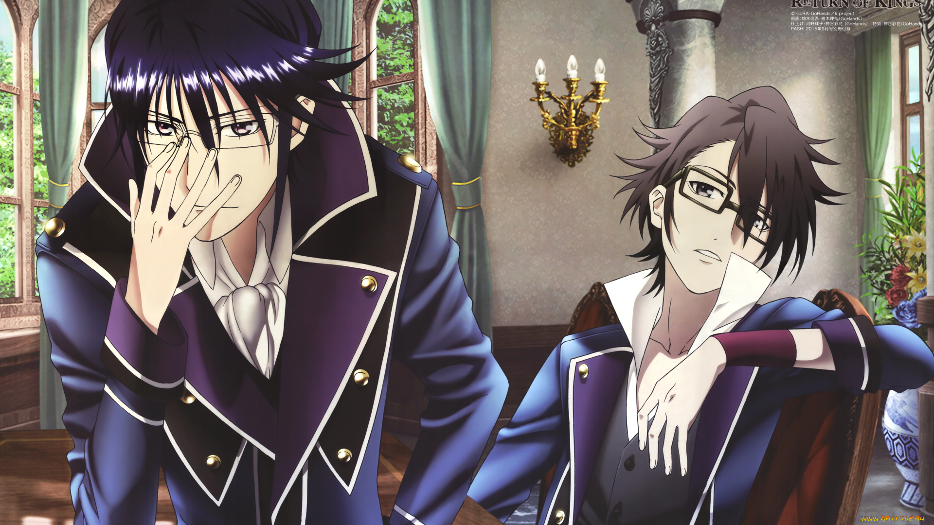 аниме, k, project, фушими, сарухико, мунаката, рейши, синий, король