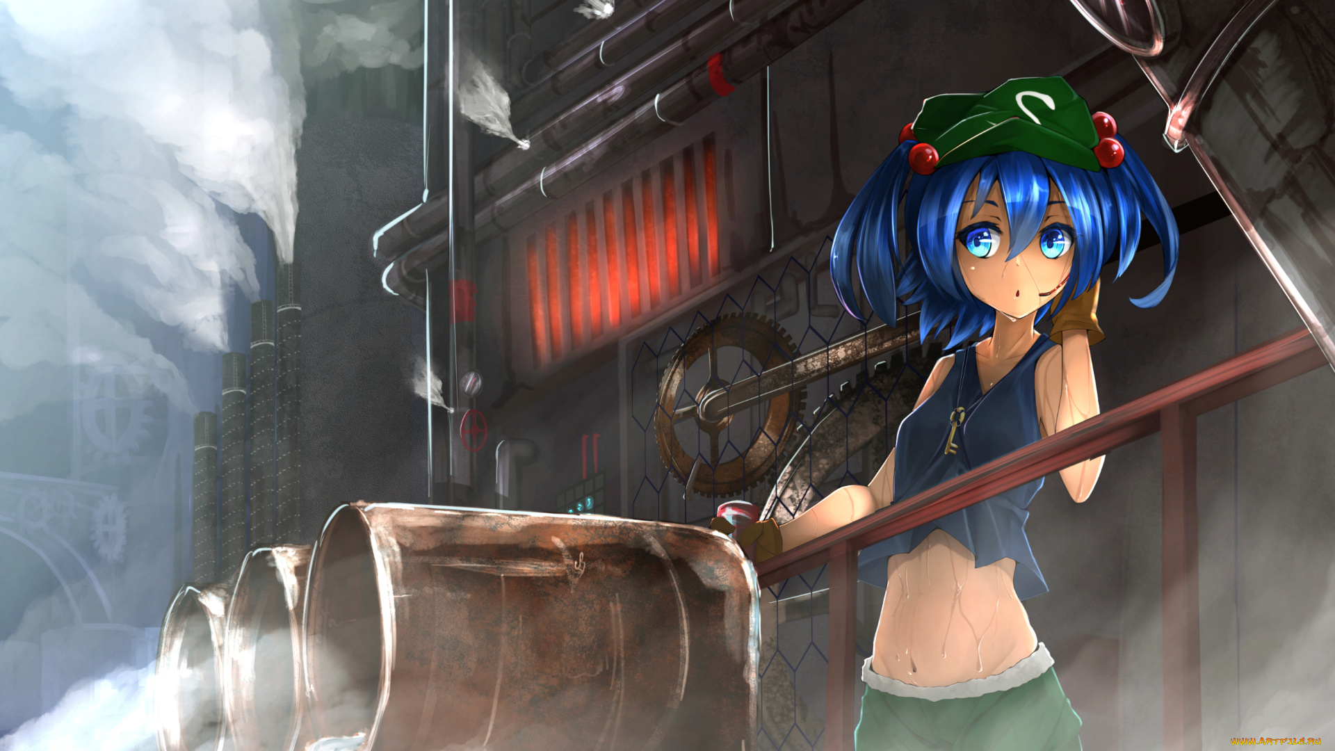 аниме, touhou, hachidori, tou, kawashiro, nitori