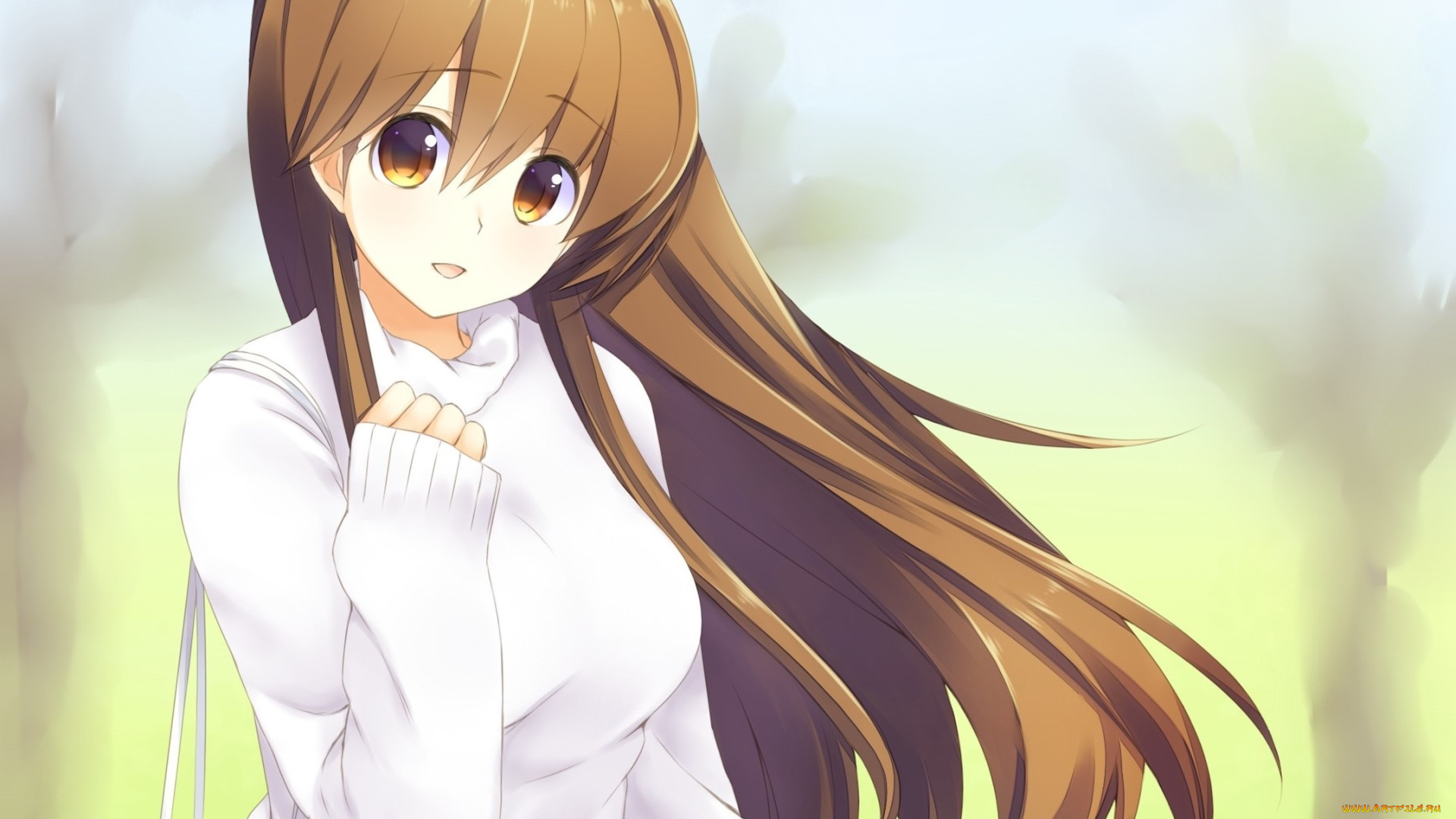 аниме, unknown, , другое, фон, взгляд, девушка