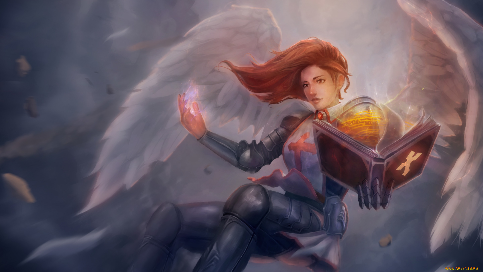 фэнтези, ангелы, фантастика, арт, ангел, крылья, доспехи, магия, книга