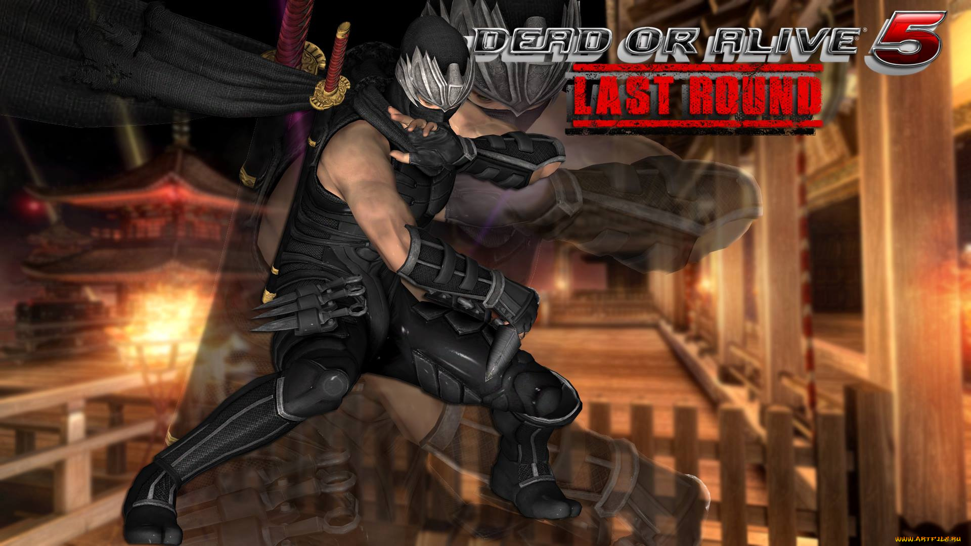 видео, игры, dead, or, alive, 5, ниндзя, оружие, фон, парень, взгляд