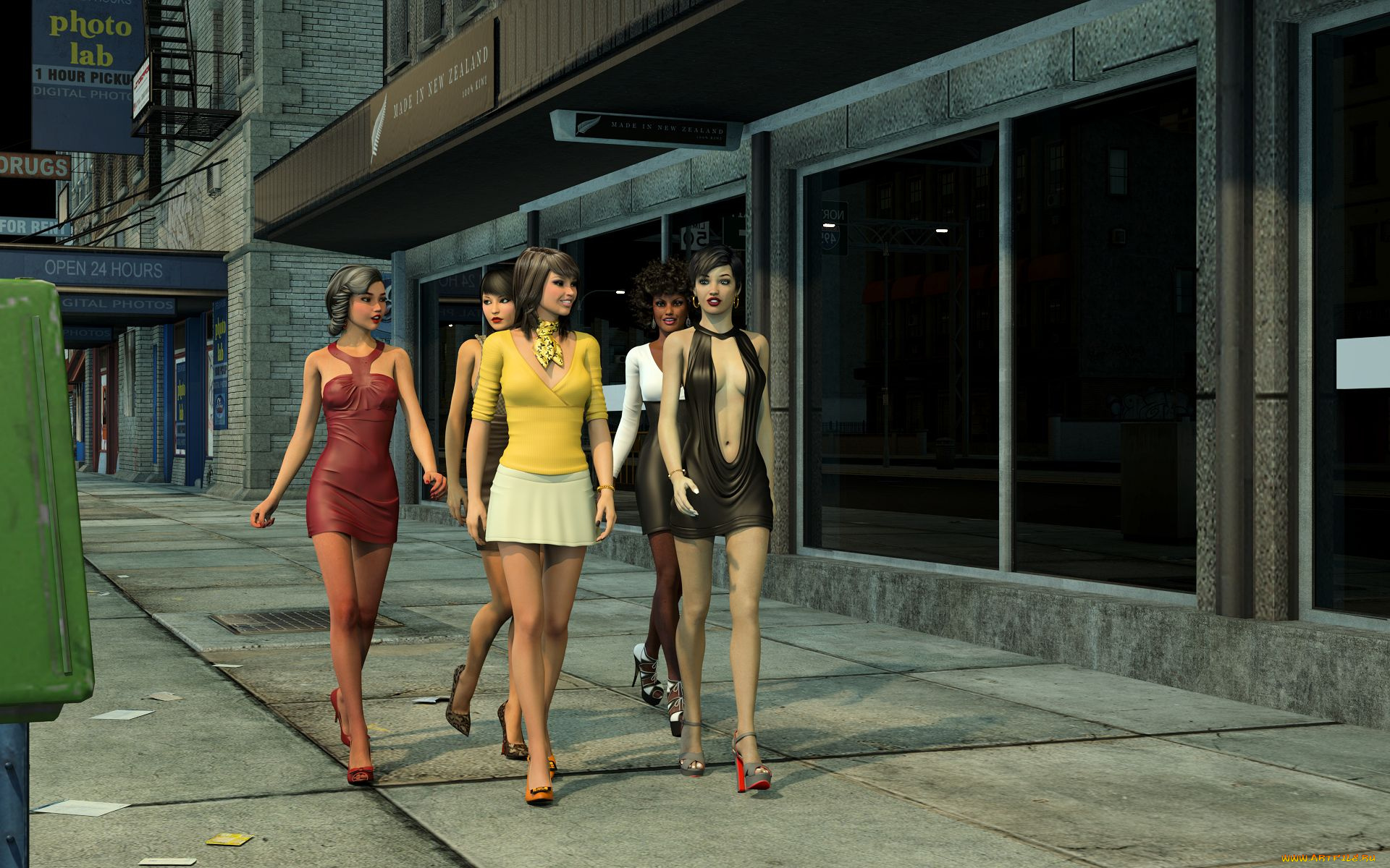 3д, графика, люди, , people, фон, взгляд, девушки