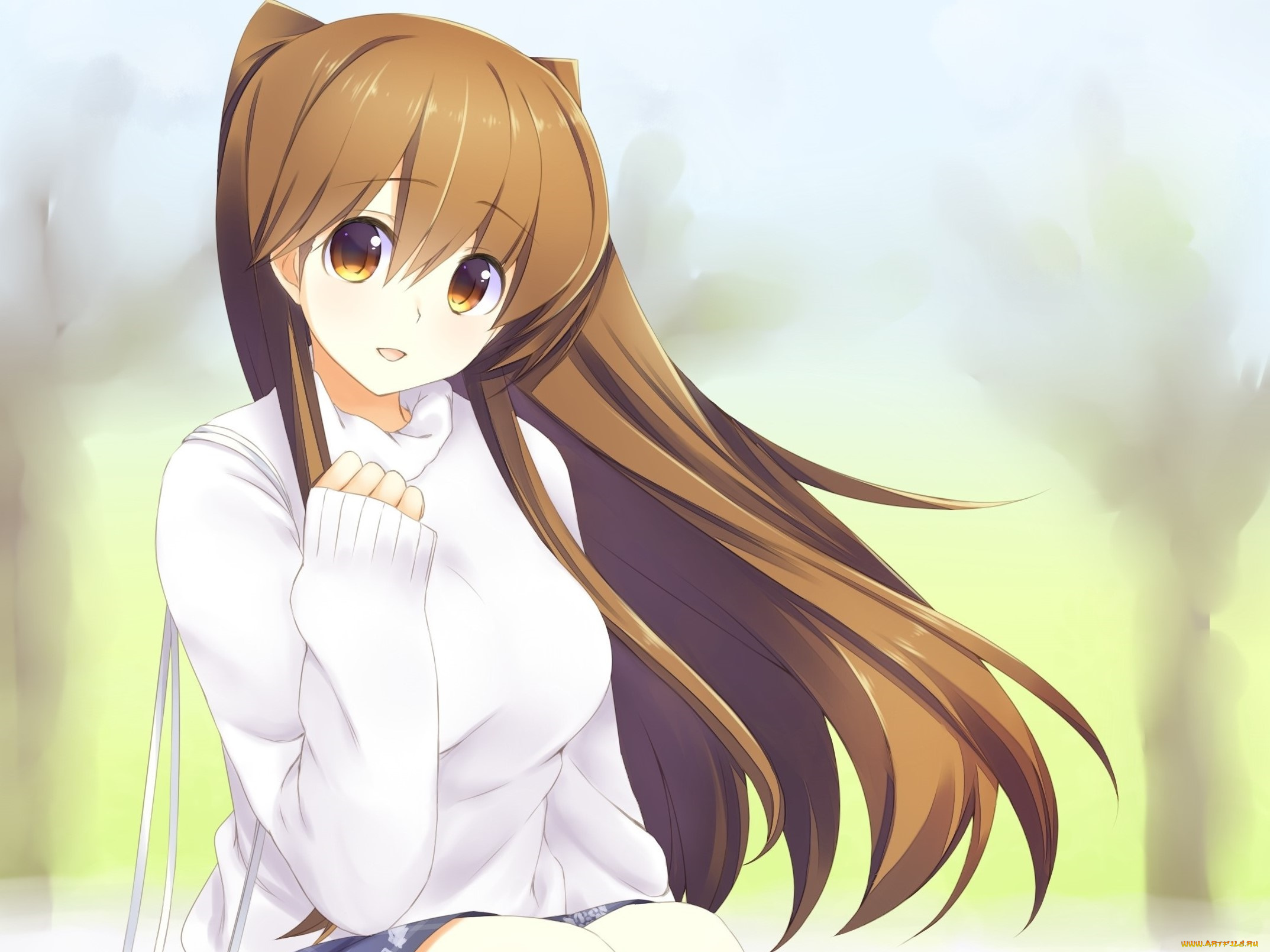 аниме, unknown, , другое, фон, взгляд, девушка