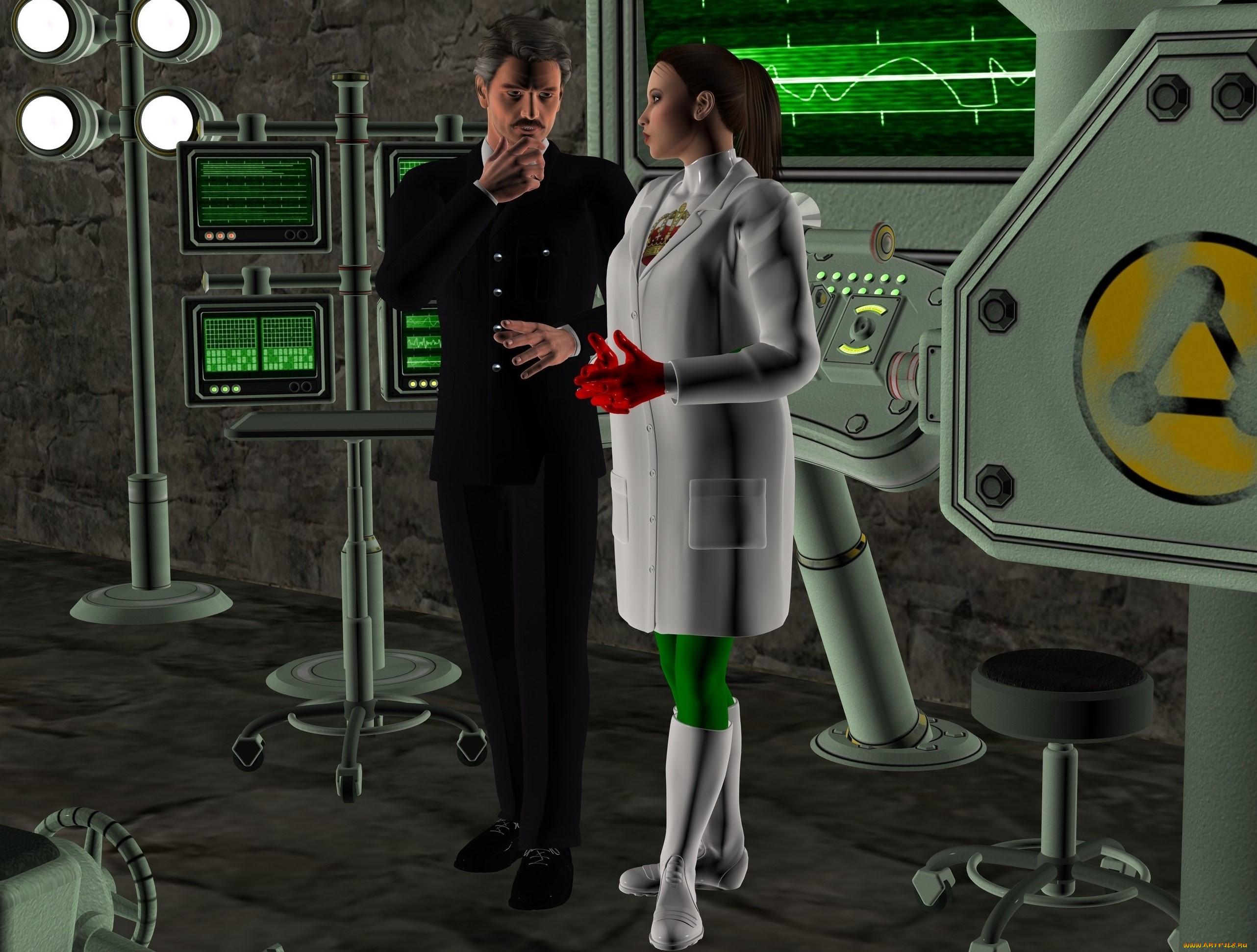 3д, графика, люди, , people, мужчина, фон, взгляд, девушка