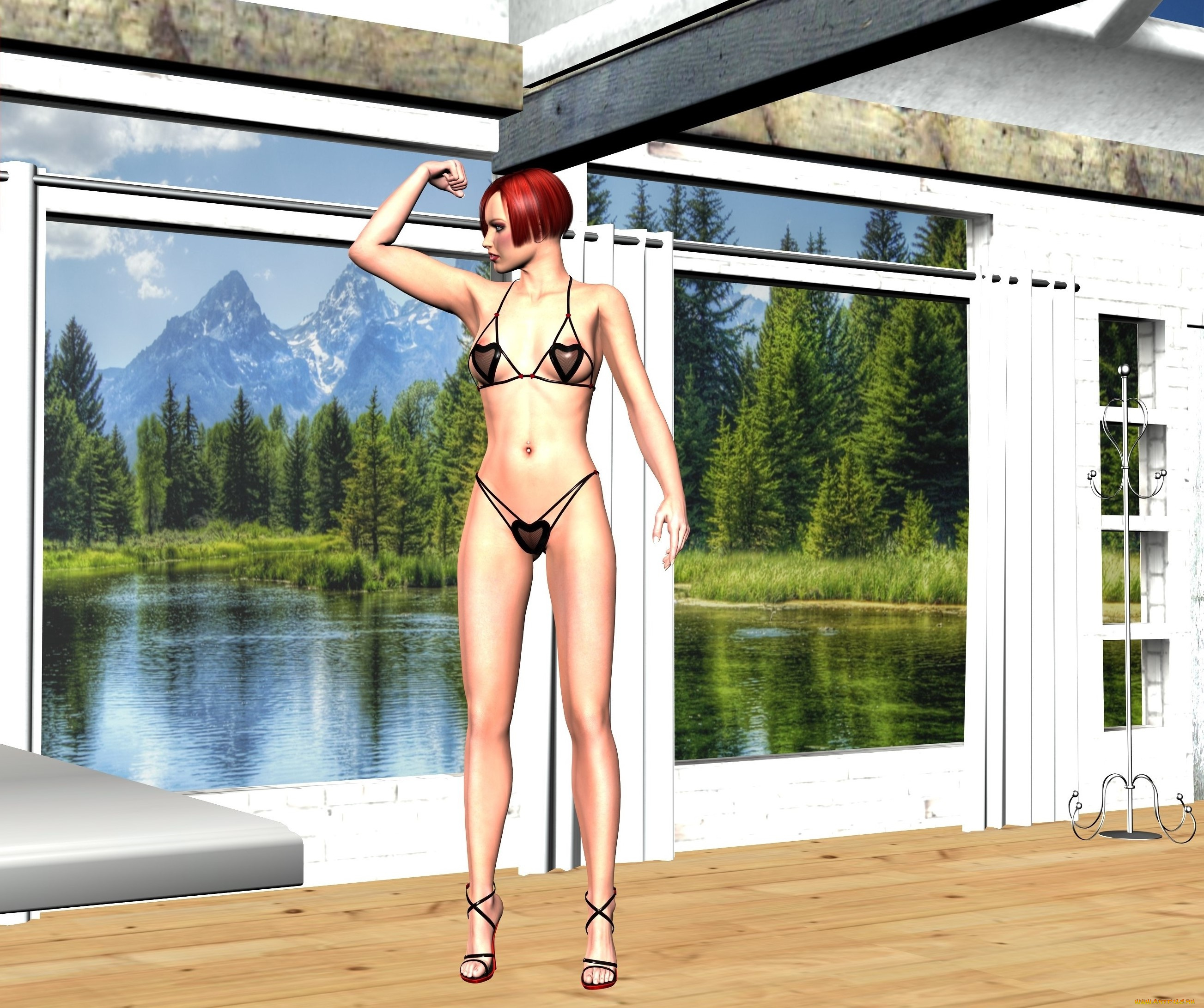 3д, графика, люди, , people, девушка, взгляд, фон