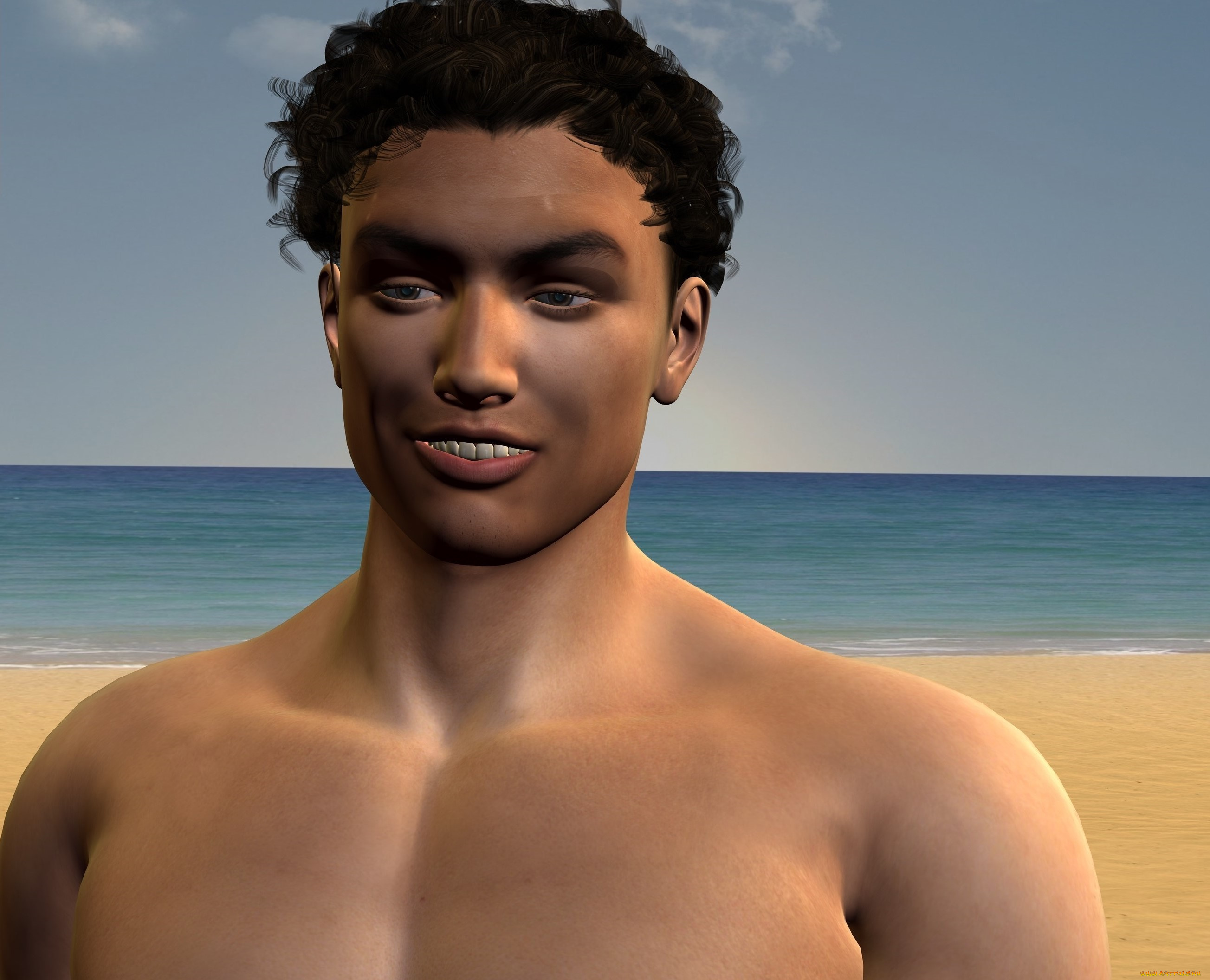 3д, графика, портрет, , portraits, фон, парень, взгляд