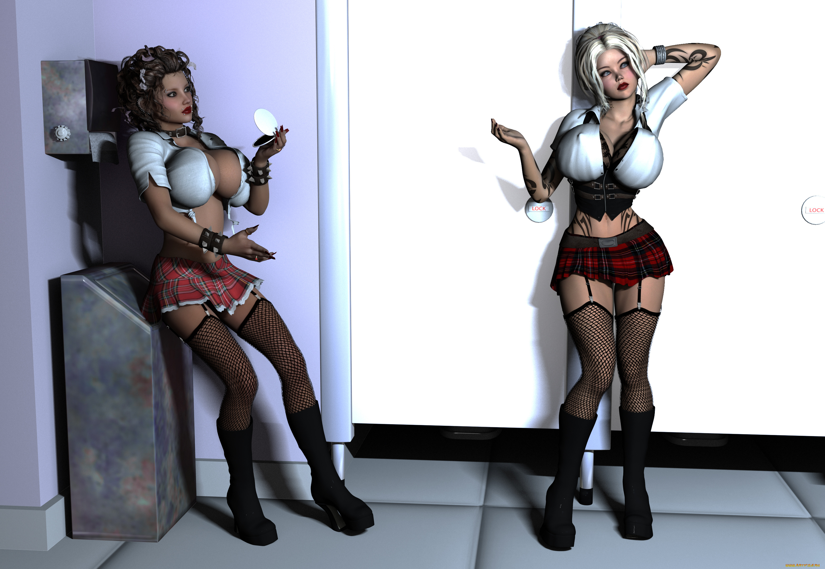 3д, графика, люди, , people, девушки, взгляд, фон