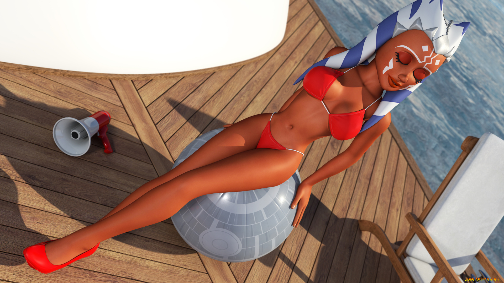 3д, графика, ___, взгляд, девушка, фон, planet, 51