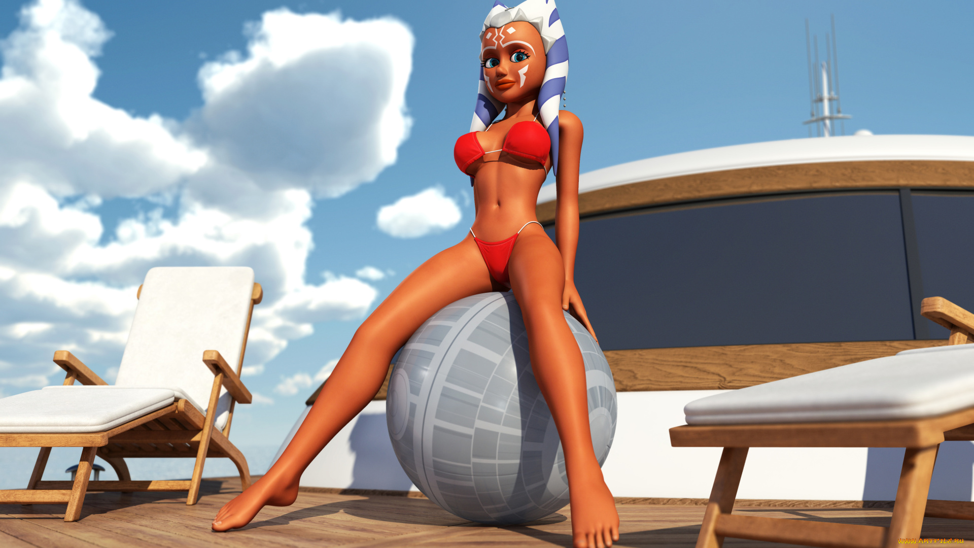 3д, графика, мультфильмы, planet, 51, фон, взгляд, девушка