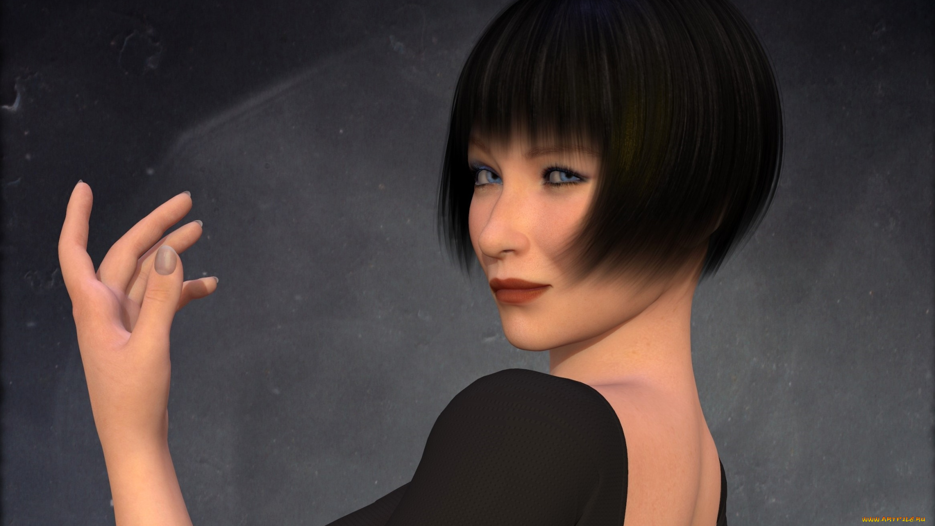 3д, графика, портрет, , portraits, девушка, взгляд, фон