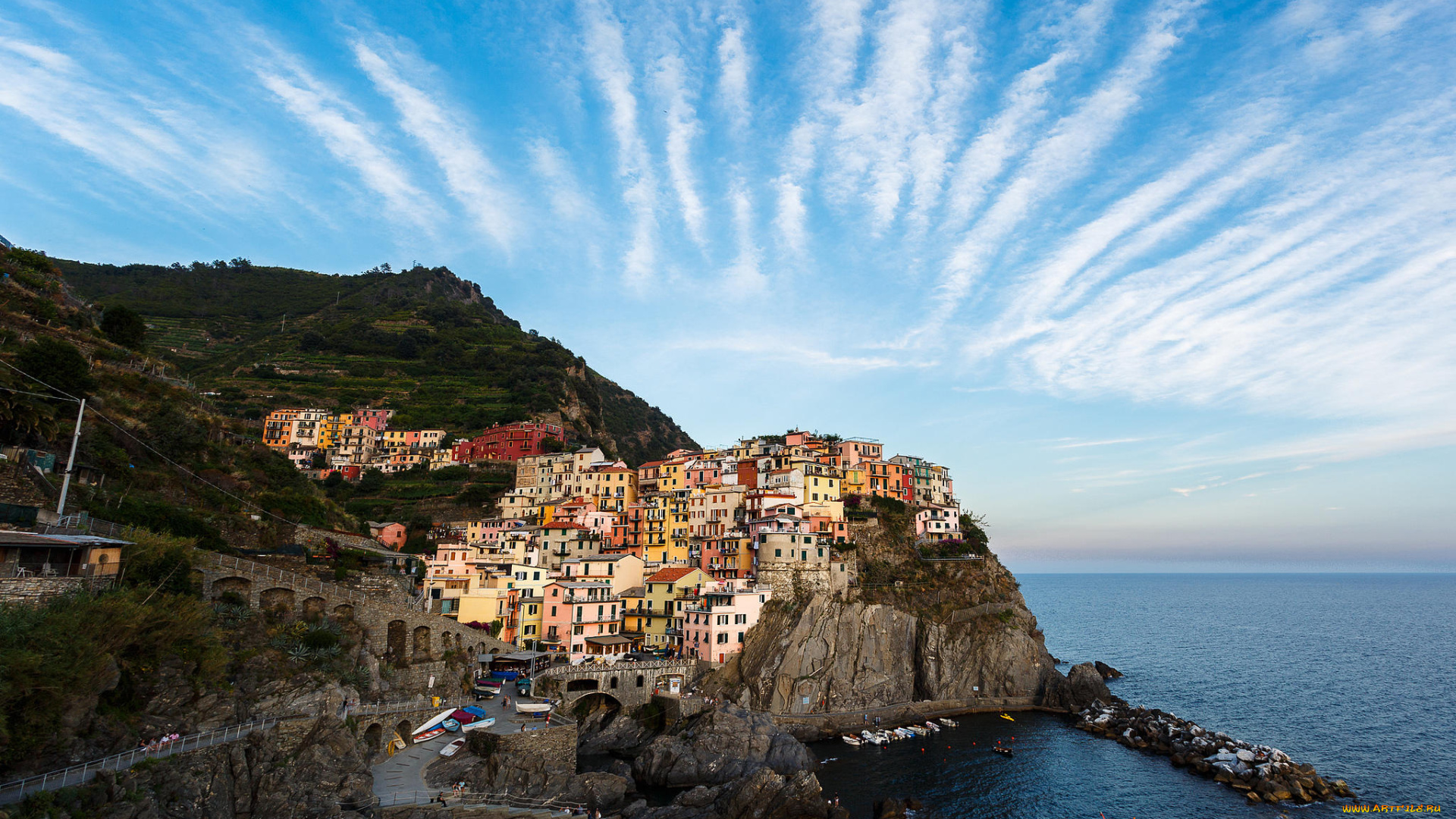 города, -, панорамы, manarola, манарола, Чинкве-терре, италия