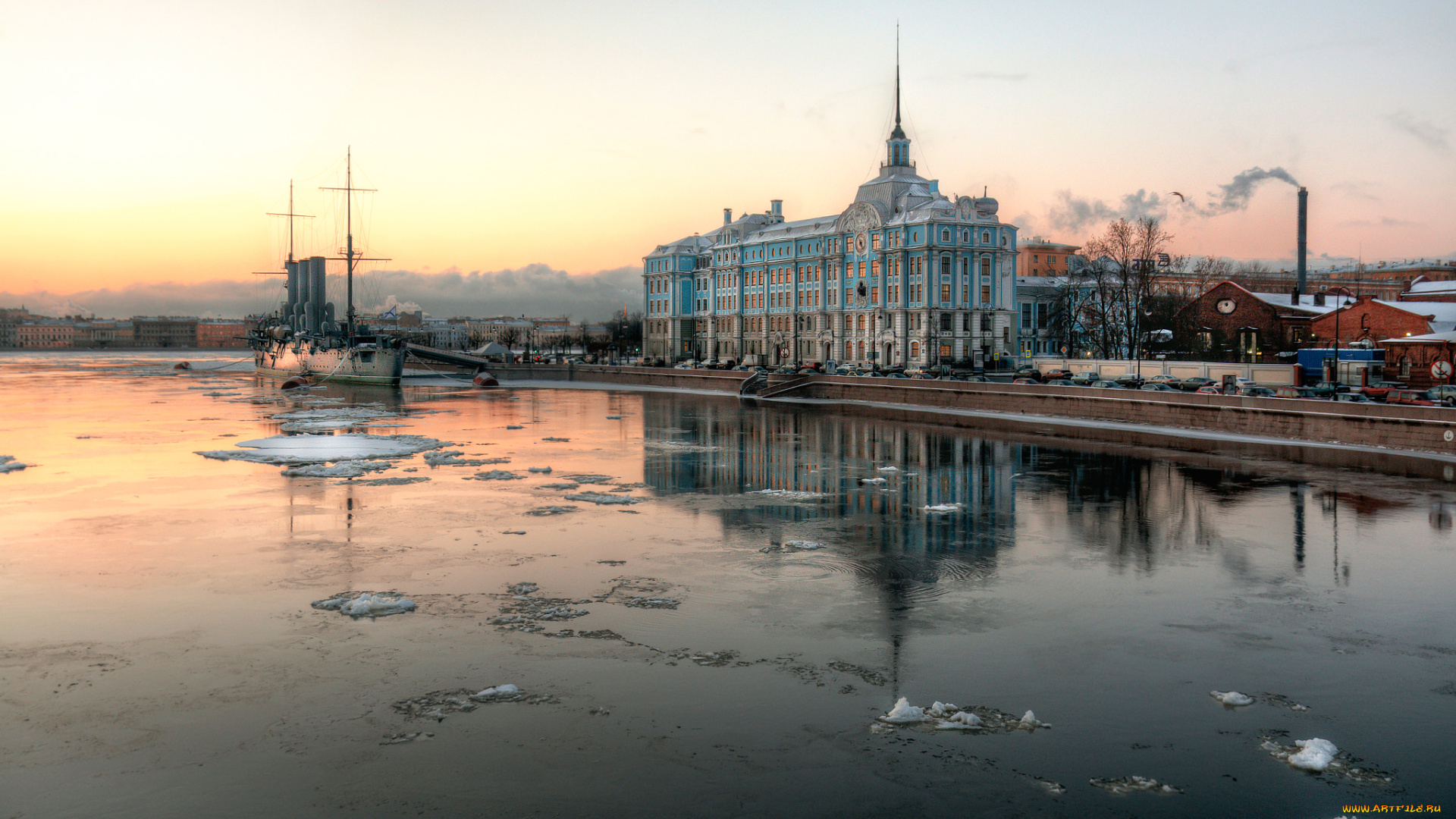 города, санкт-петербург, , петергоф, , россия, крейсер, утро, аврора