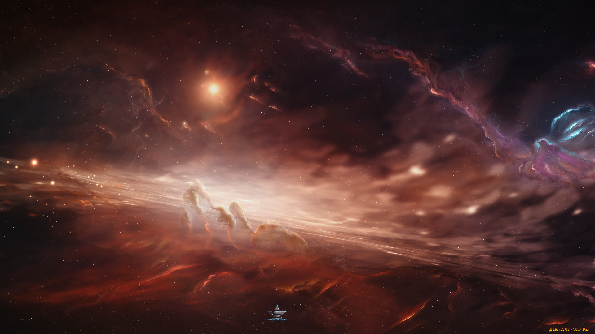 космос, арт, галактика, туманность
