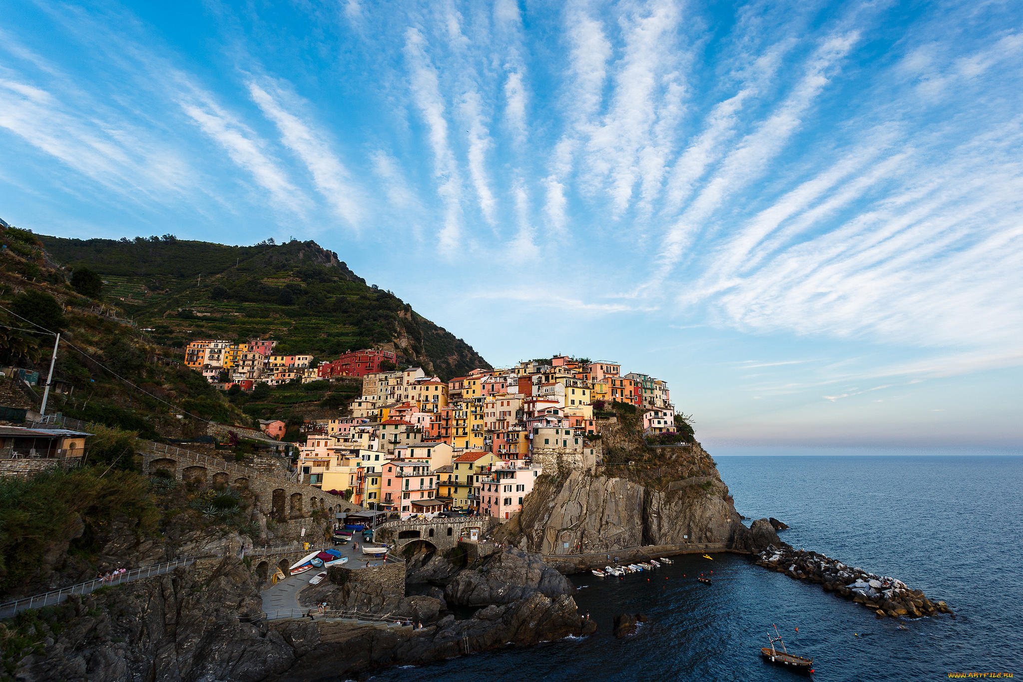 города, -, панорамы, manarola, манарола, Чинкве-терре, италия
