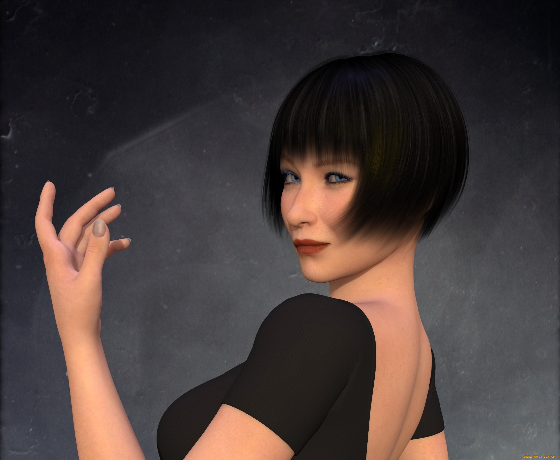 3д, графика, портрет, , portraits, девушка, взгляд, фон