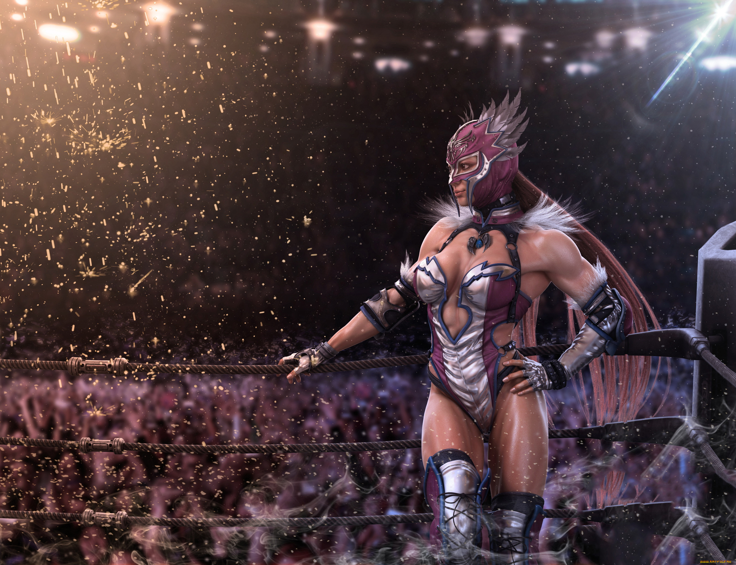 рисованное, люди, взгляд, девушка, канат, униформа