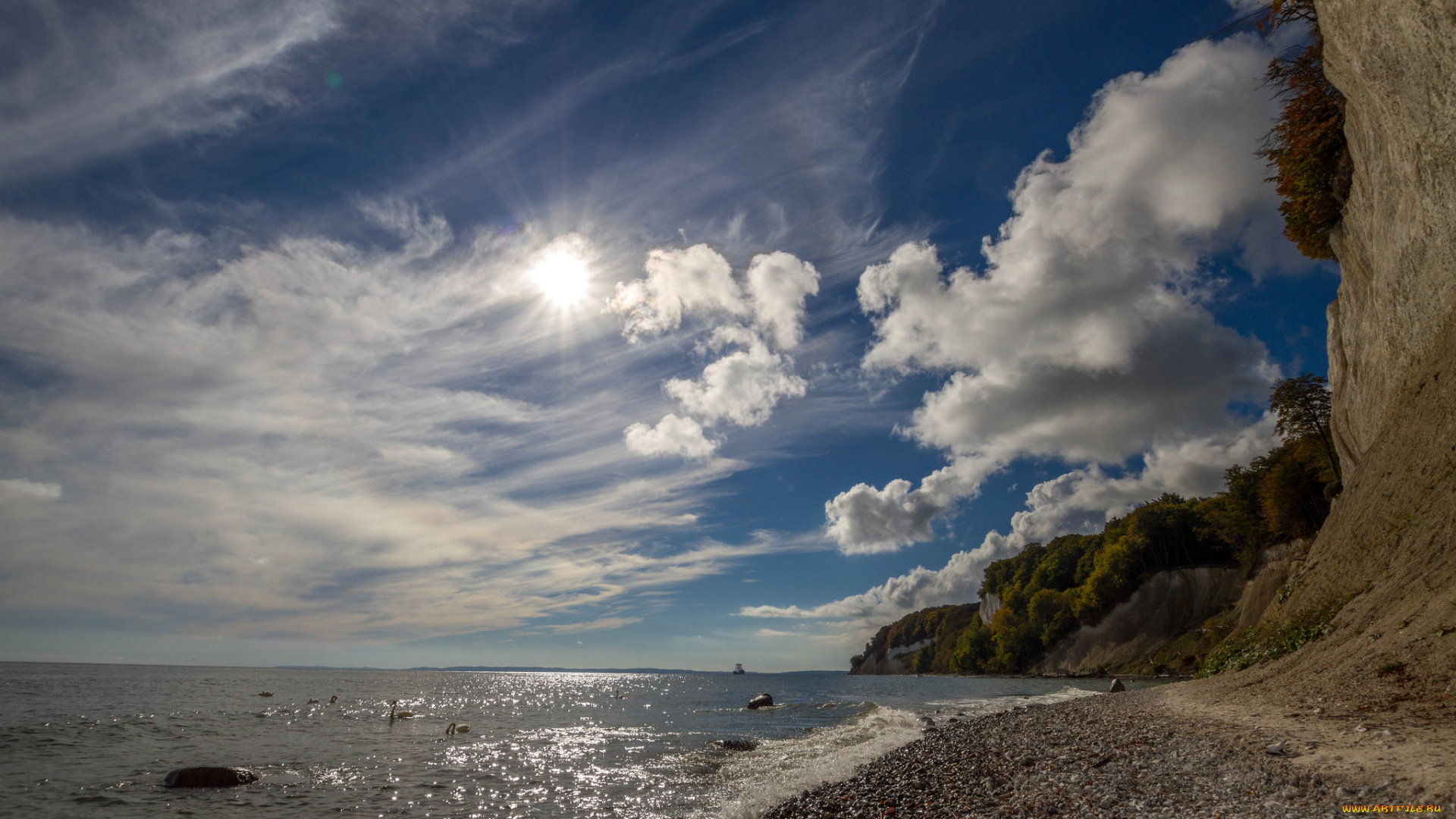 природа, побережье, простор