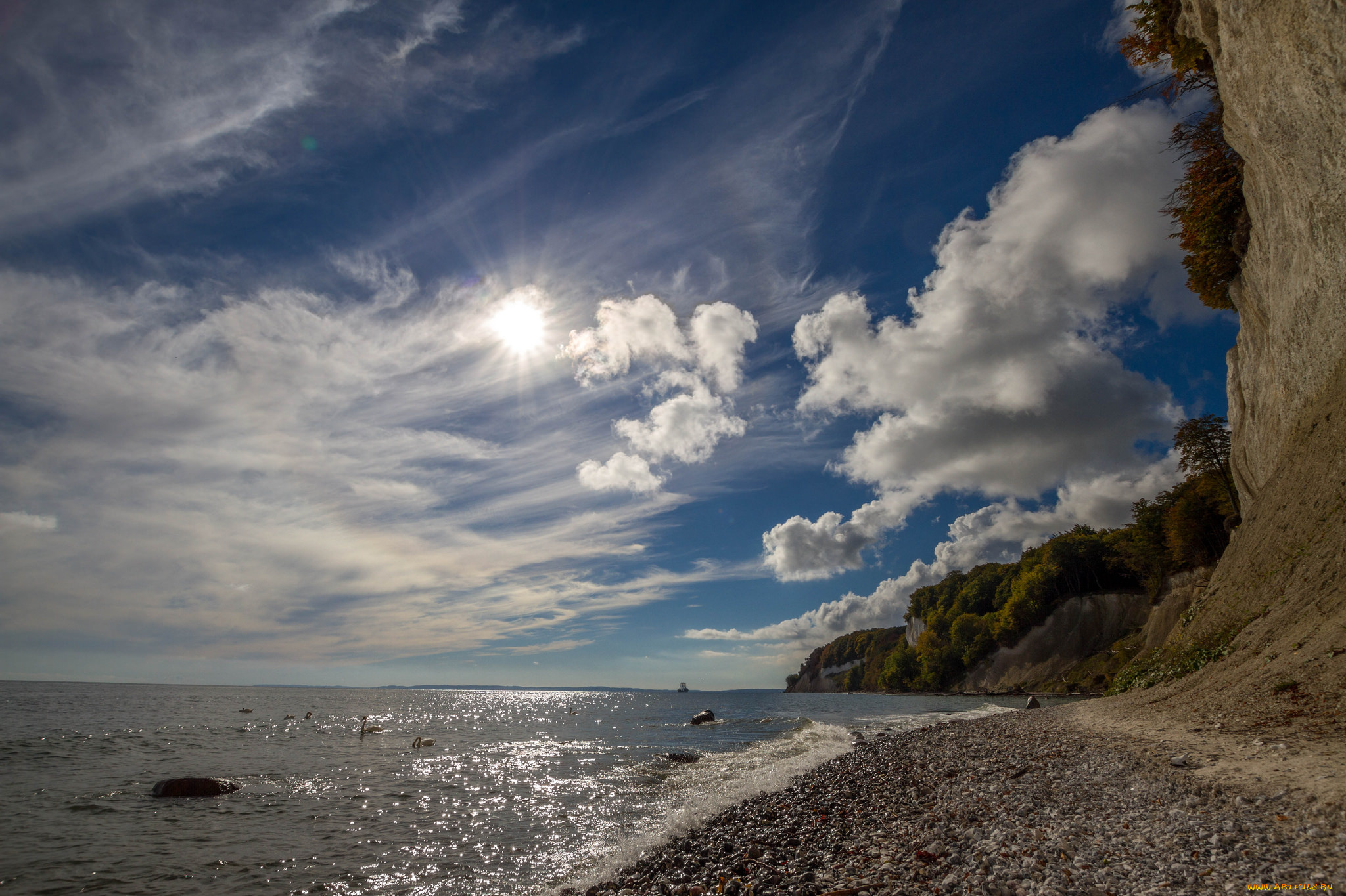 природа, побережье, простор