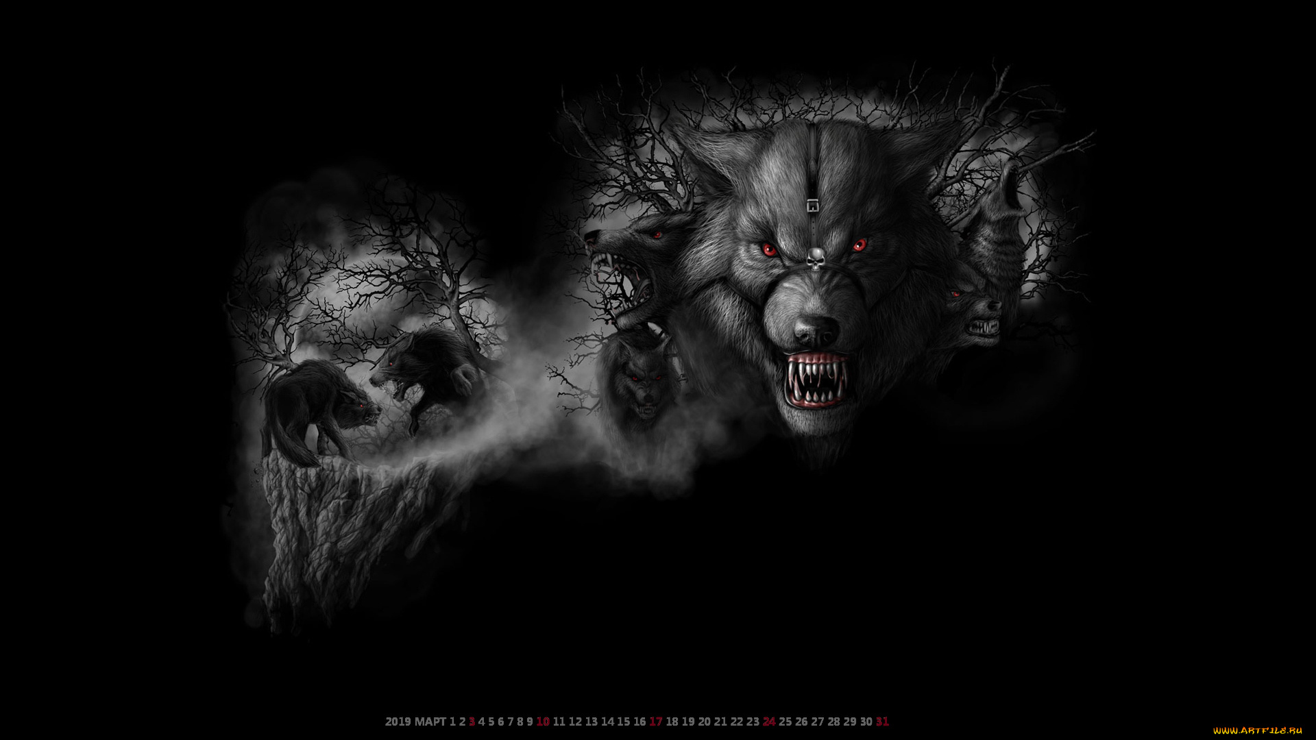 календари, фэнтези, волк, оборотень